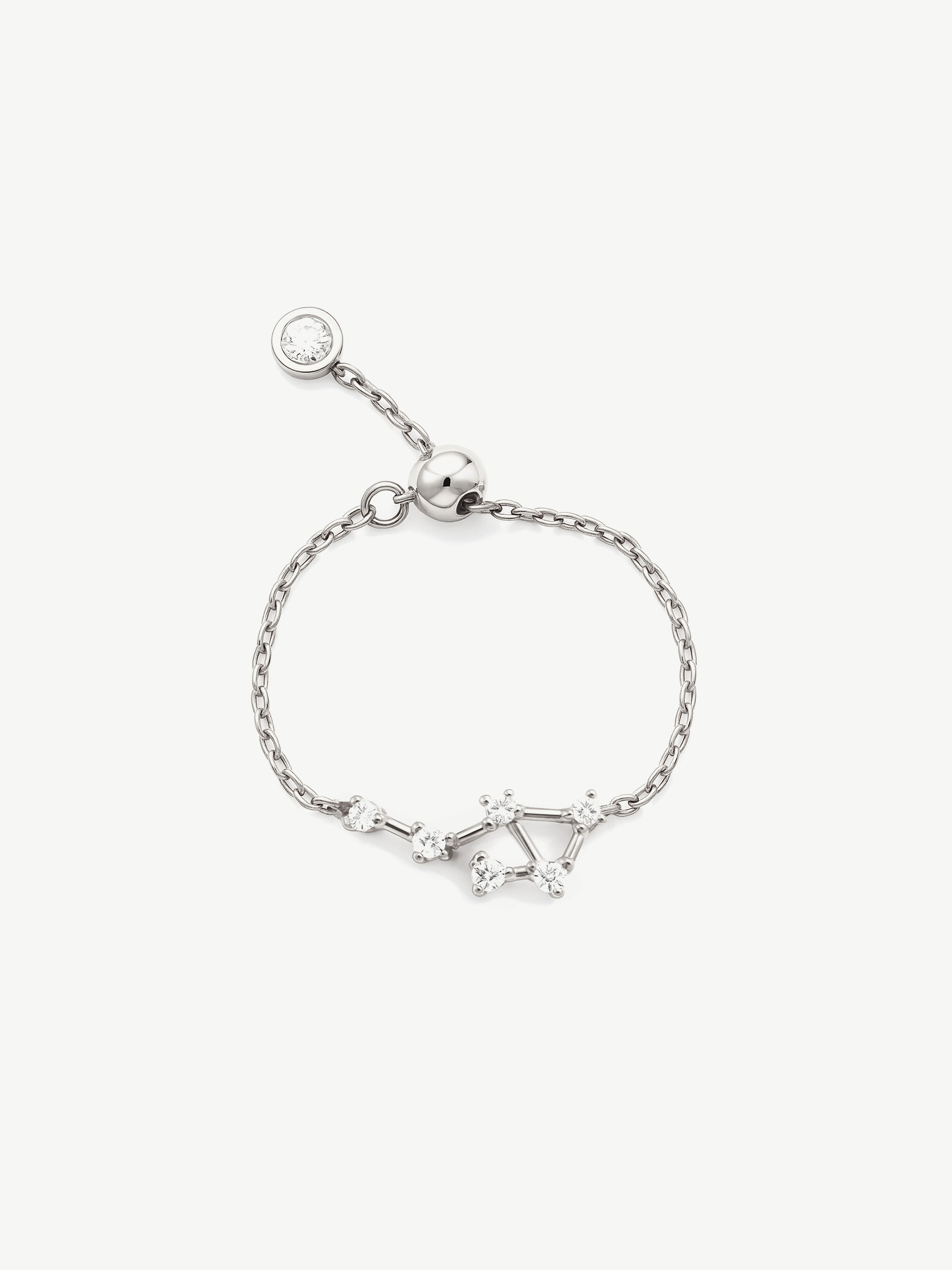 Bague chaîne réglable en or avec constellation