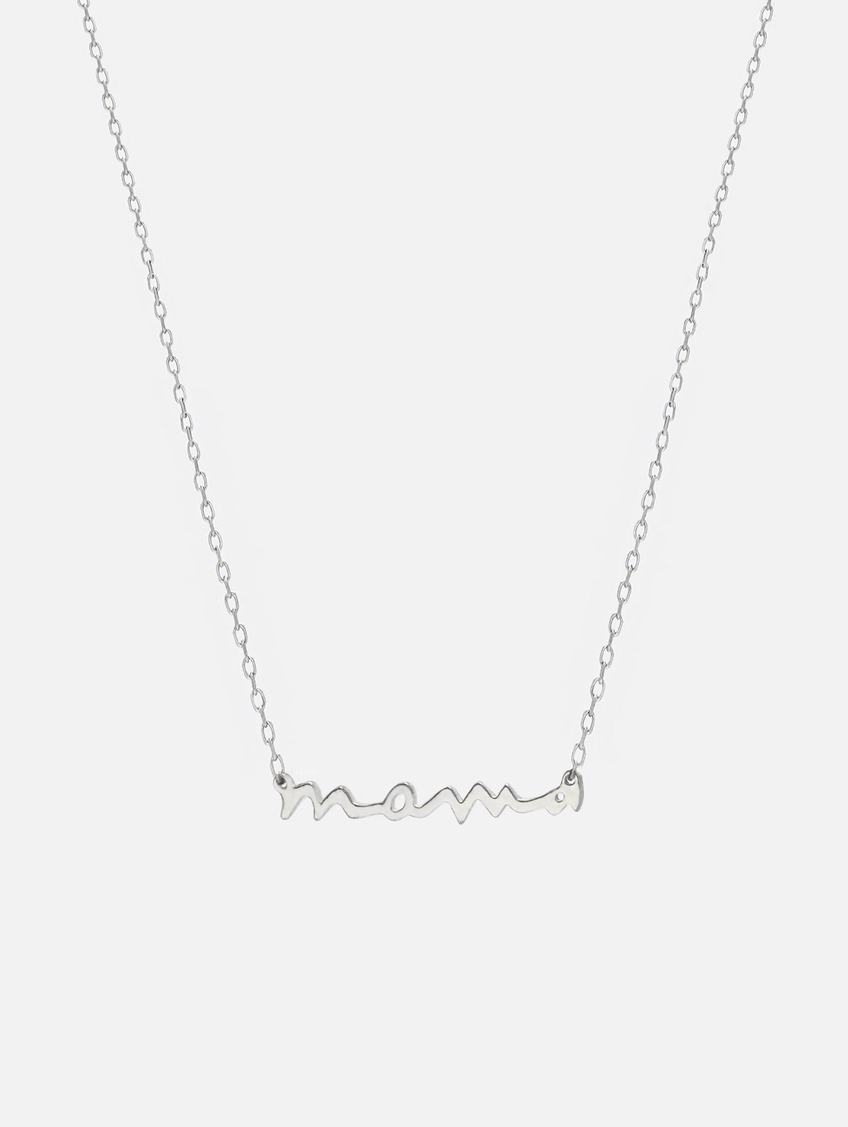 Gold Mama Script Necklace