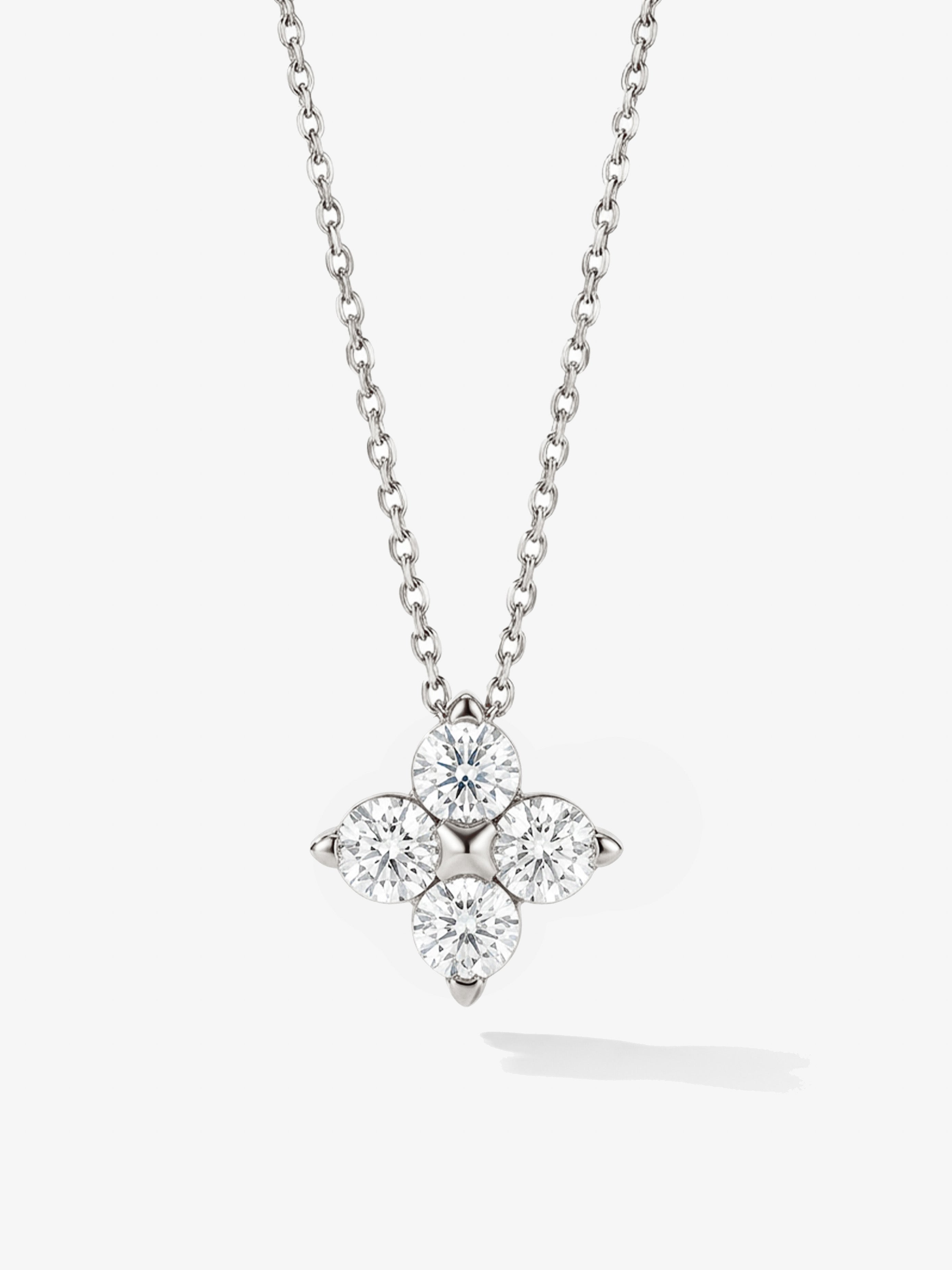 Moissanite Gemstone Flower Necklace