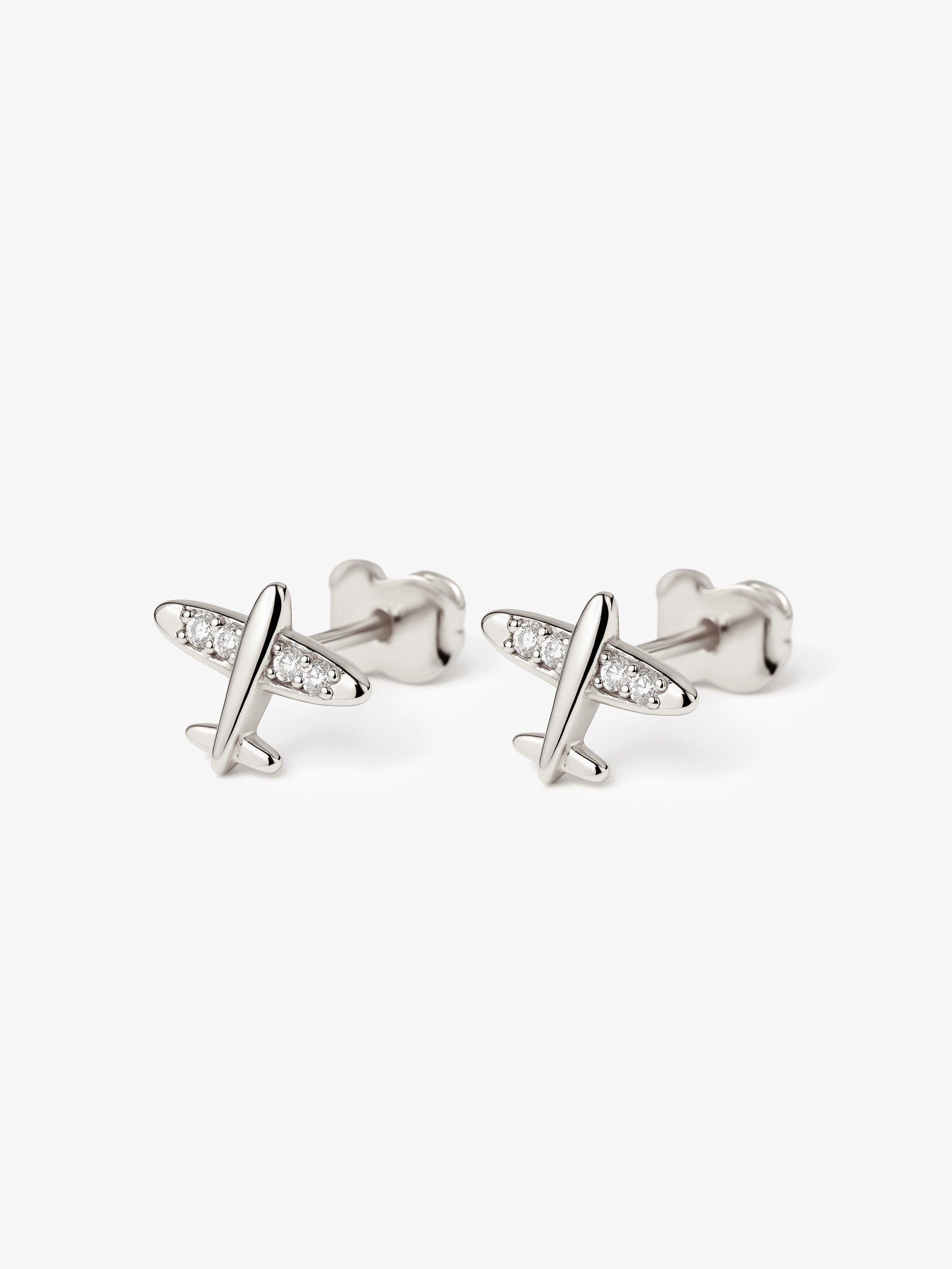 Boucles d'oreilles à tige en forme de petit avion