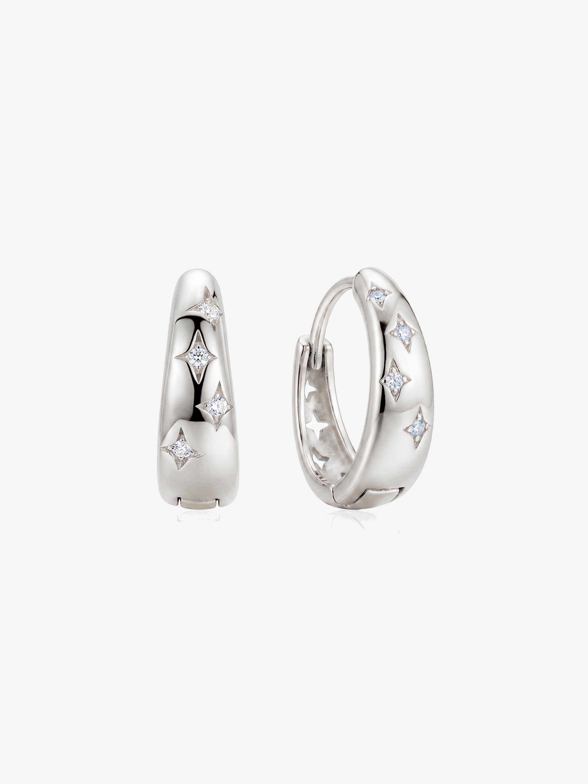 Boucles d'oreilles créoles Starburst Huggie
