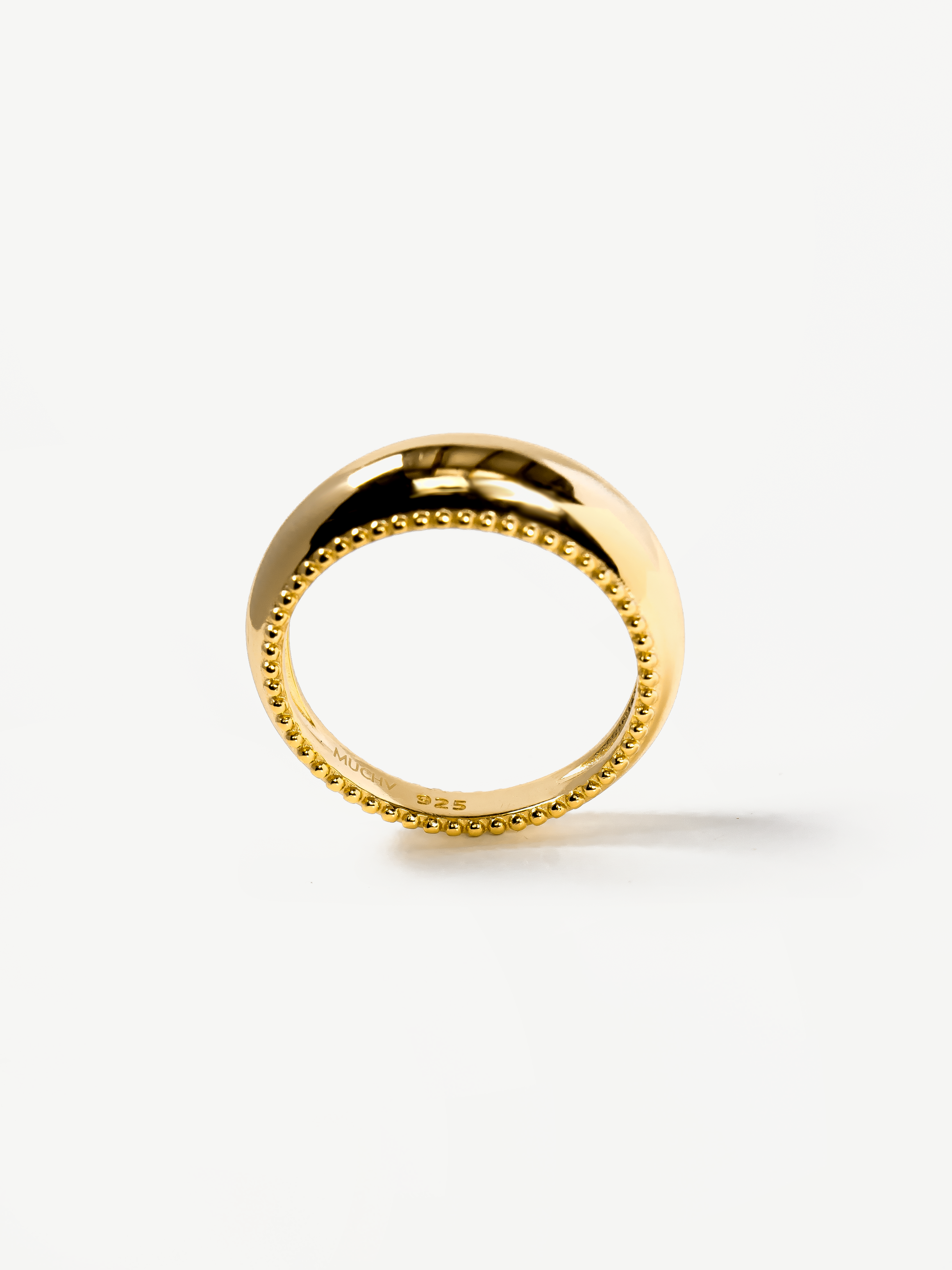 Bague dôme incurvée en or - Sphère
