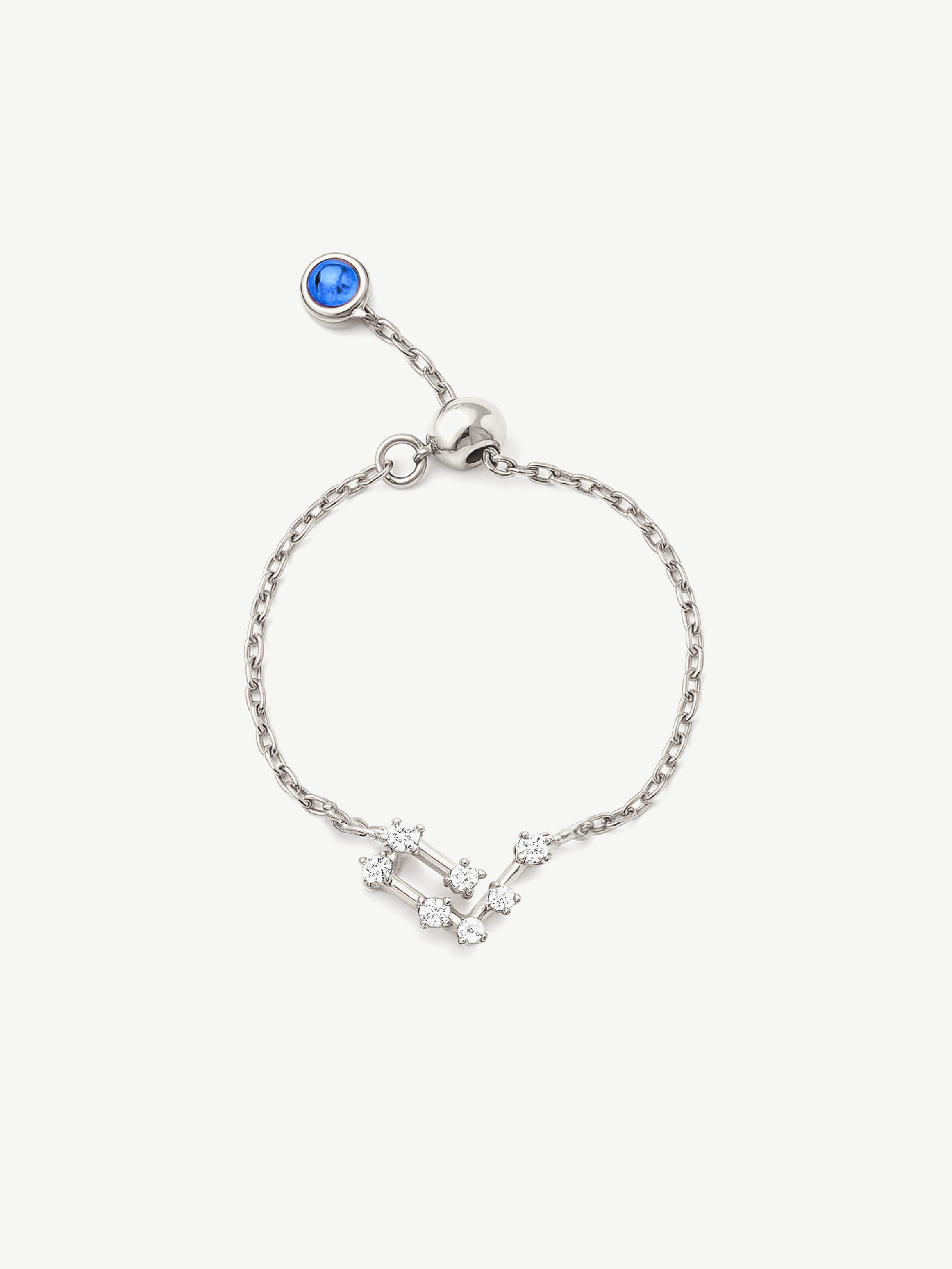 Bague chaîne réglable en or avec constellation