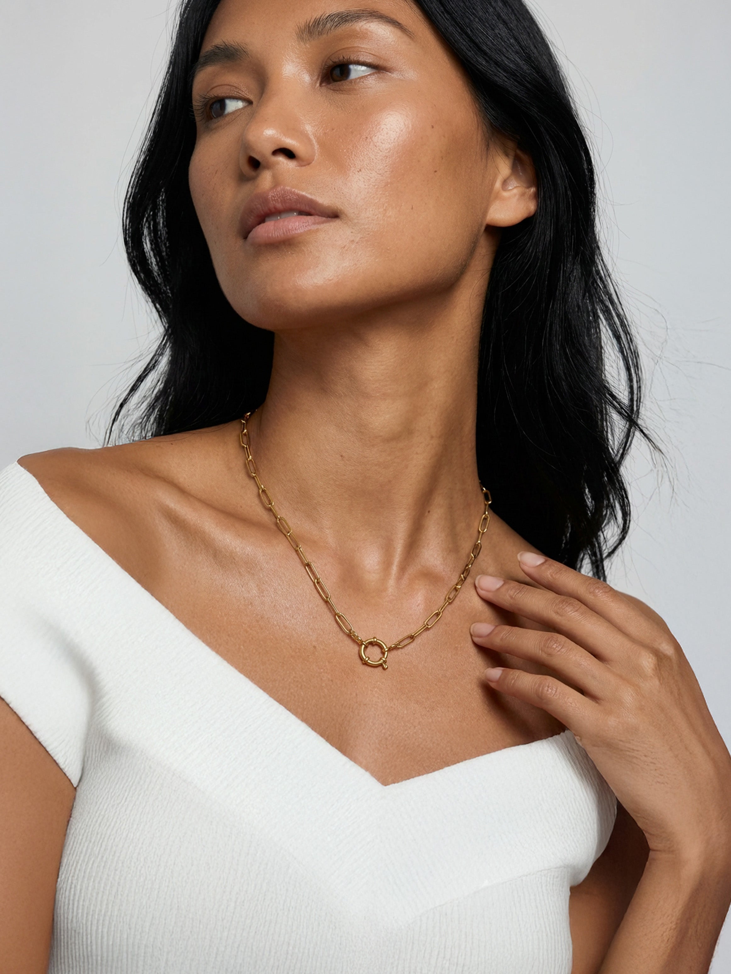 Link Chain Necklace For Charms (Q-Clasp)