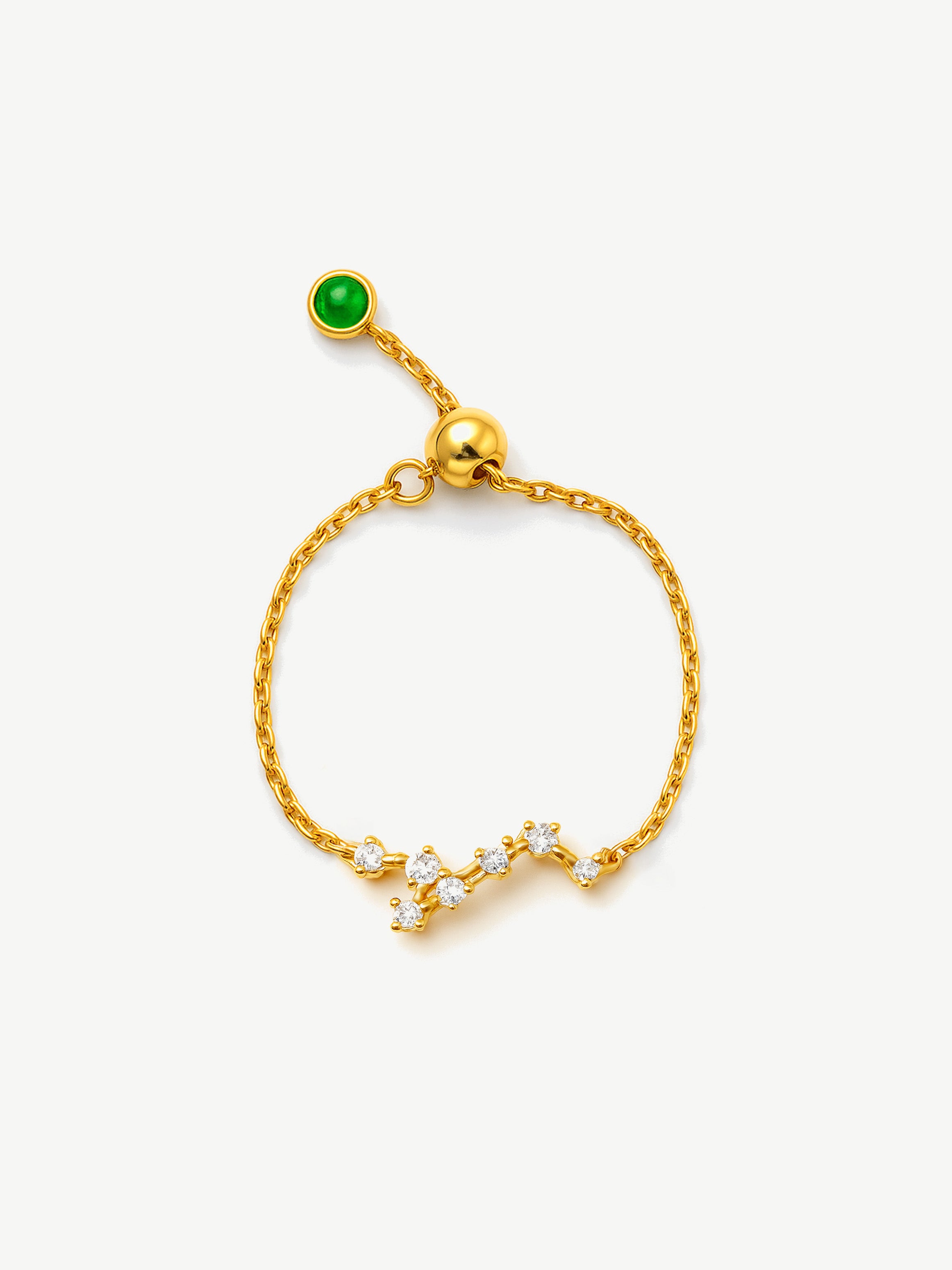 Bague chaîne réglable en or avec constellation