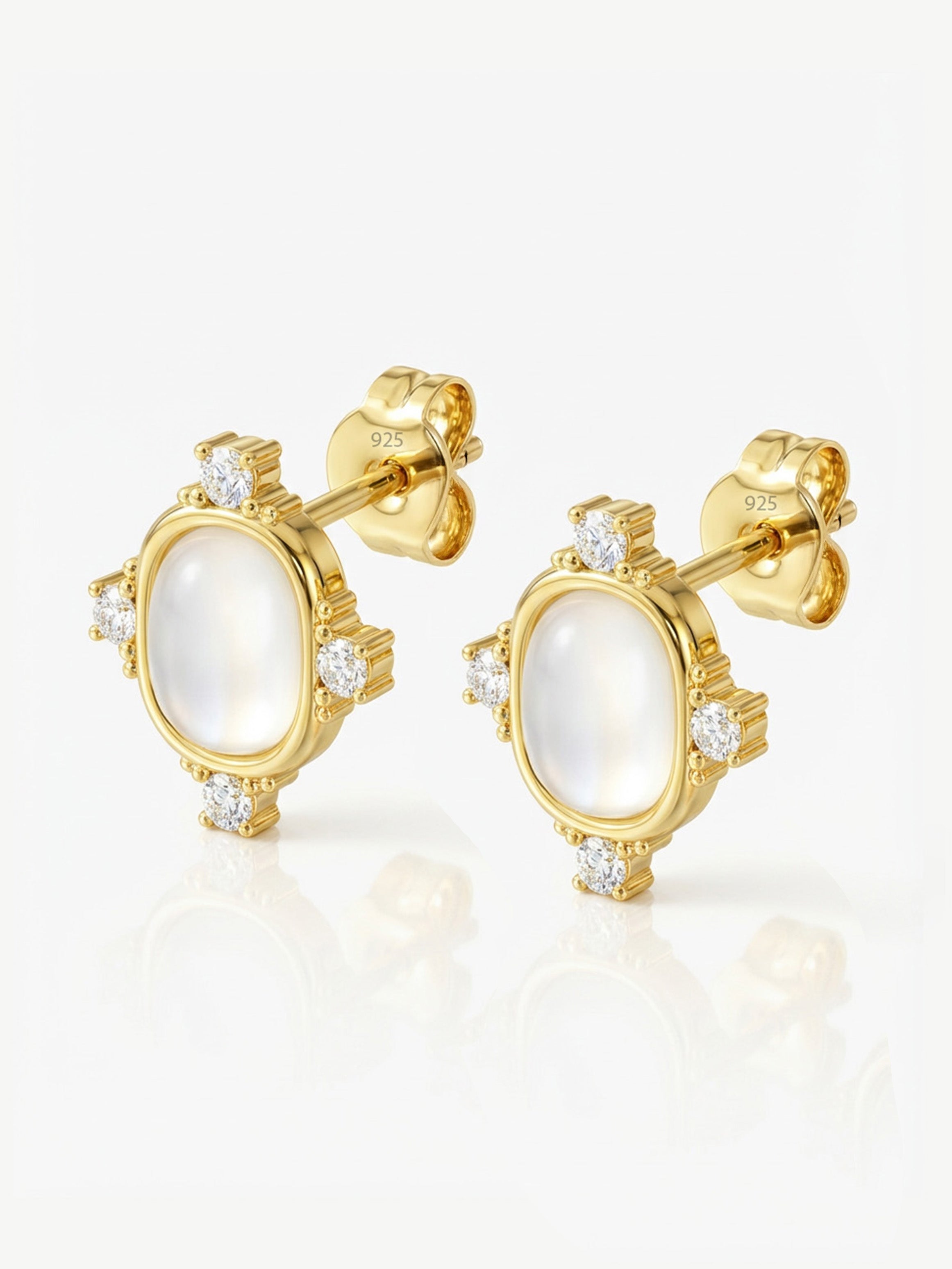 White Heirloom Stud Earrings