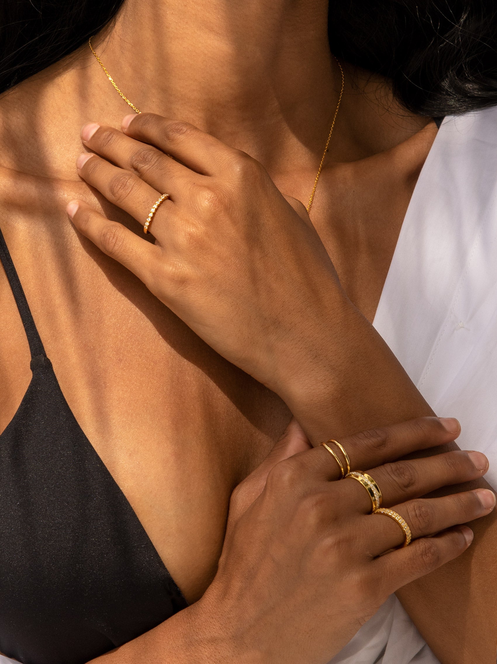 gold thick ring stacking rings for women gift for her