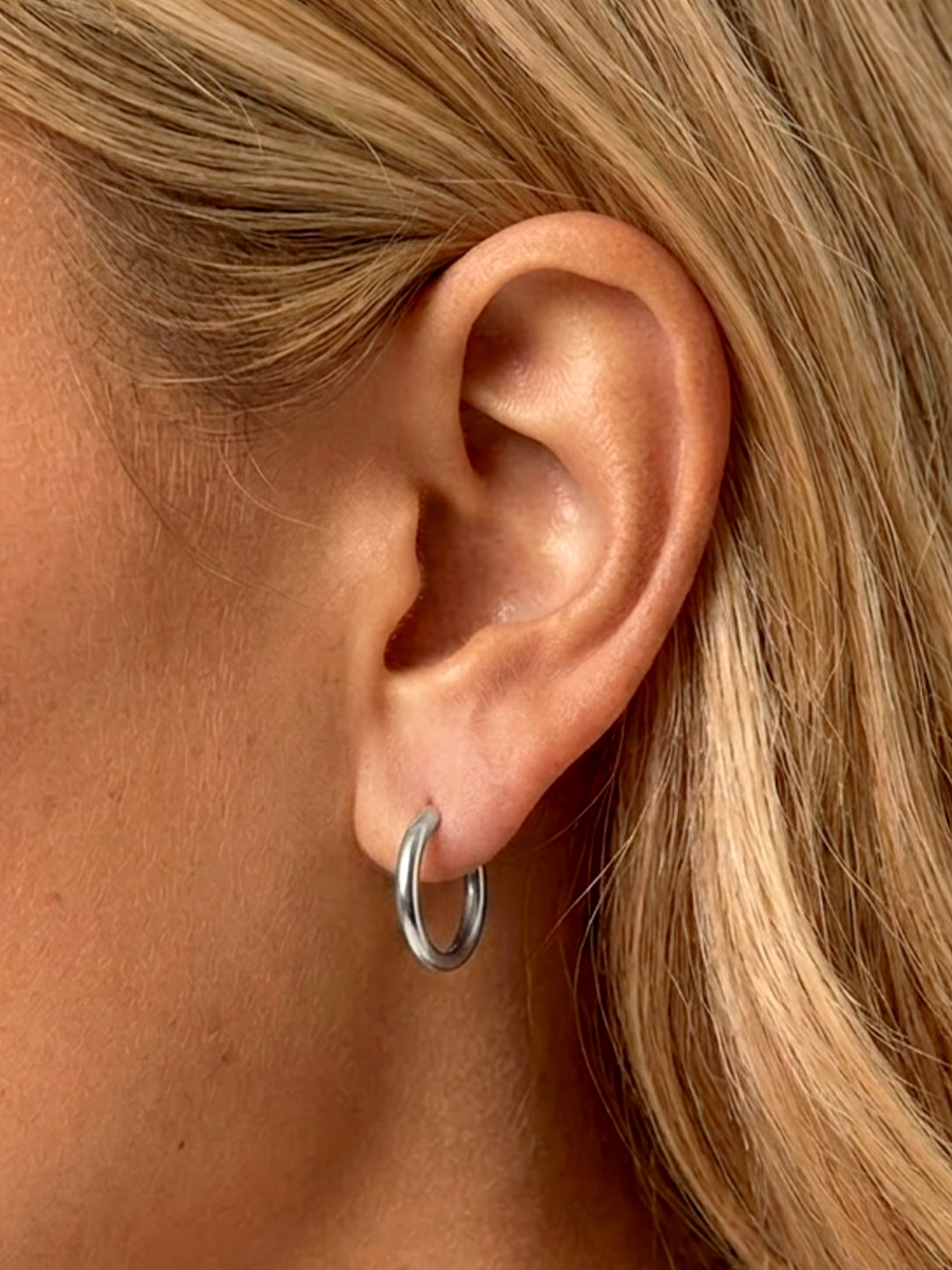 Boucles d'oreilles créoles solides pour breloques - 18 mm