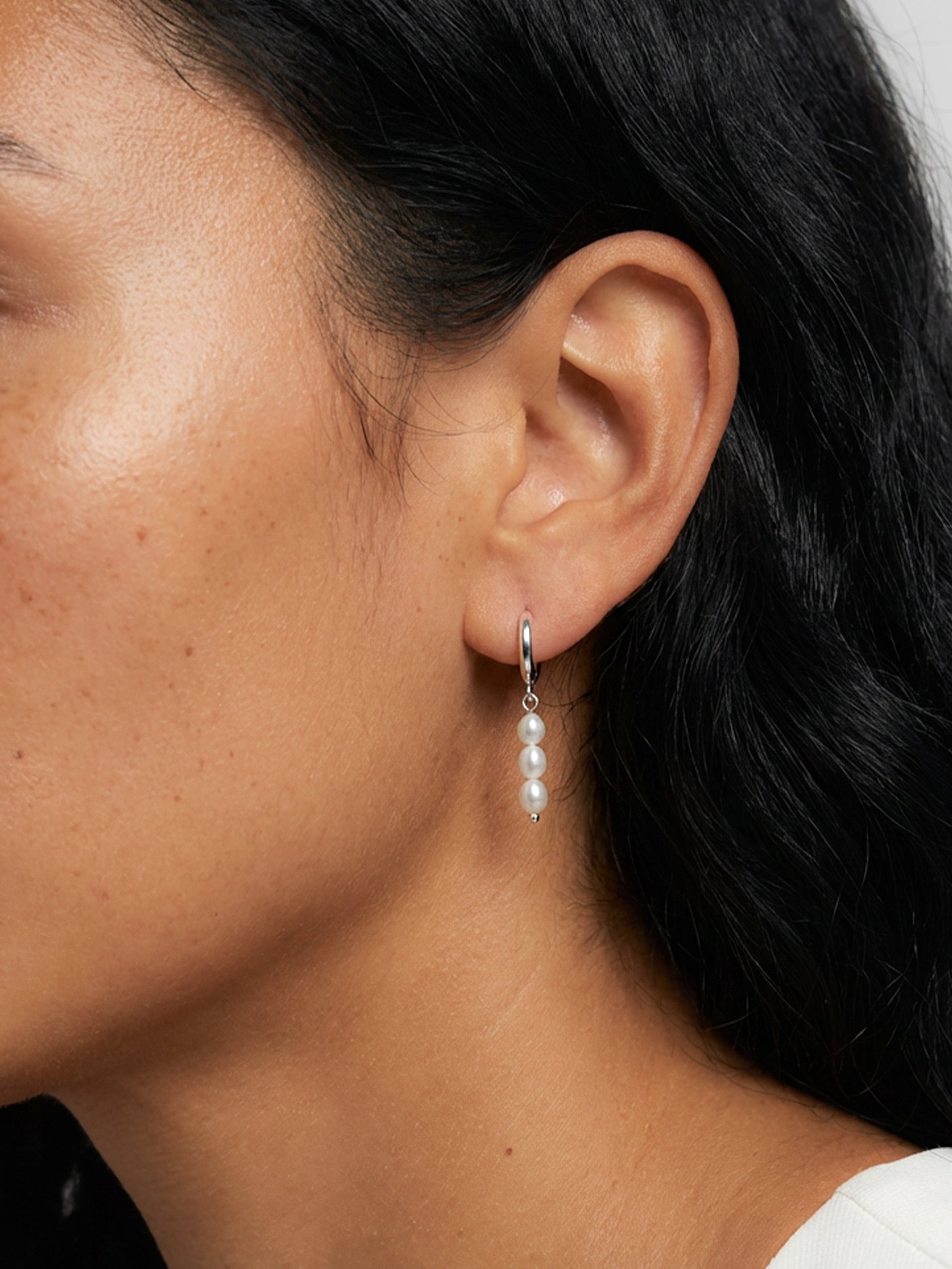 Tiny Baroque Pearl Huggie Hoop Earrings