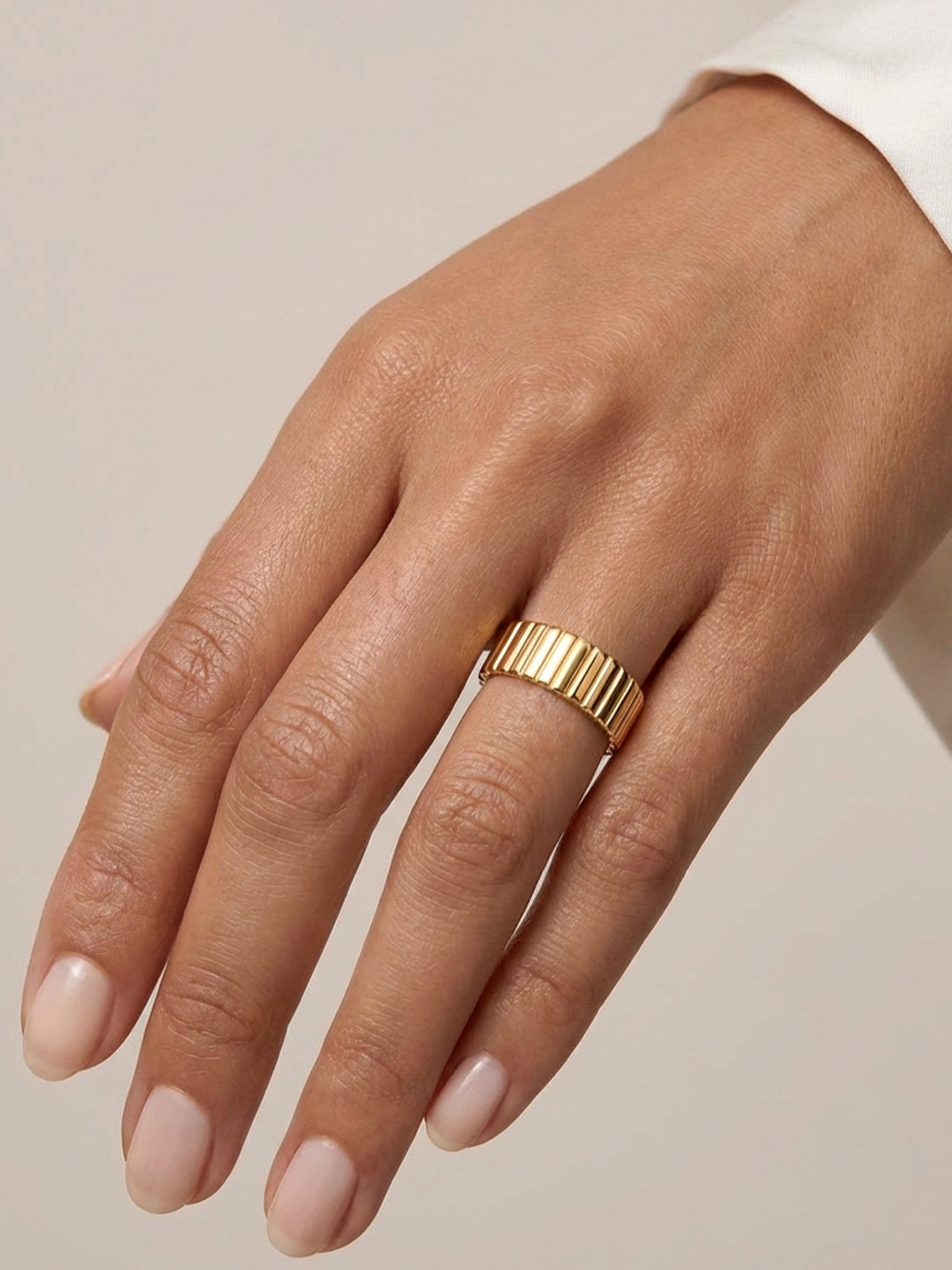 Thick Textured Croissant Ring