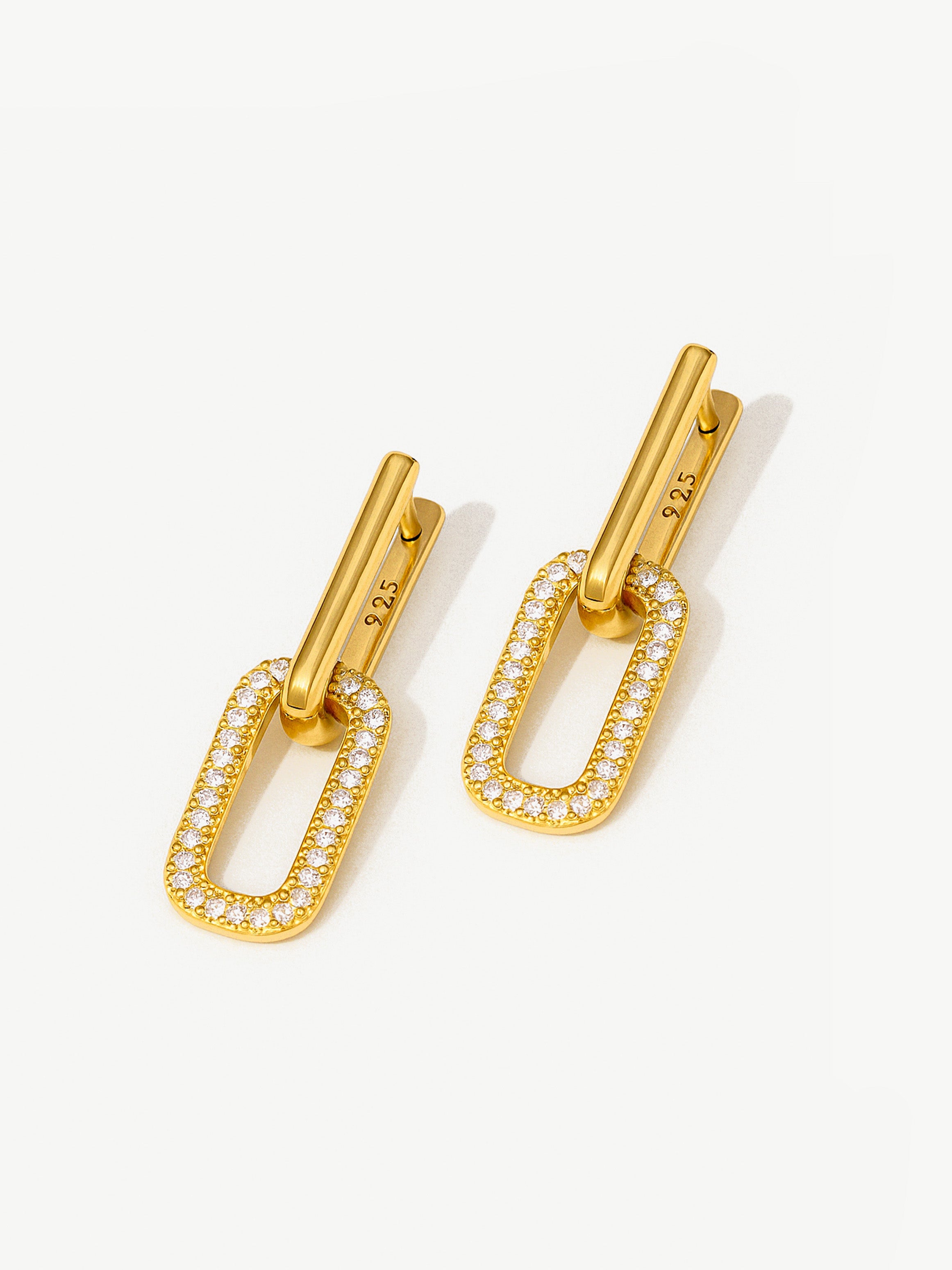 Gold Dangle Hoop Earrings With Removable Charms