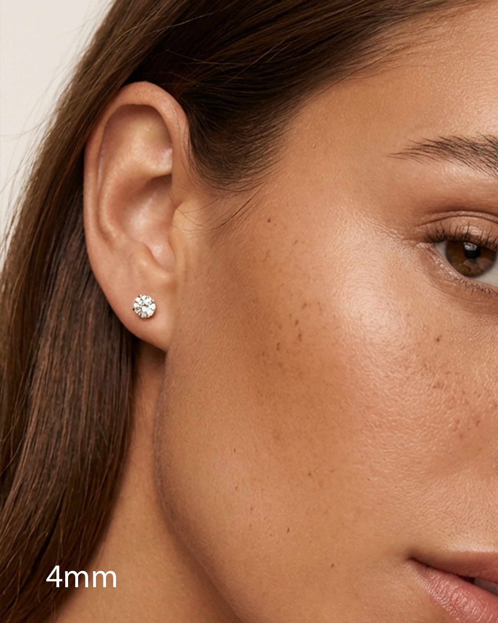 3, 4 or 5mm Solitaire Round Stone Earrings - Screw Back