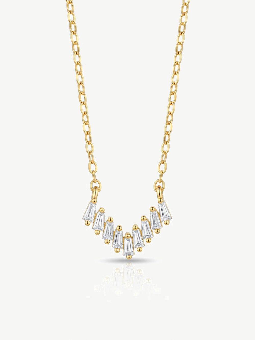 Dainty Baguette Bar Necklace