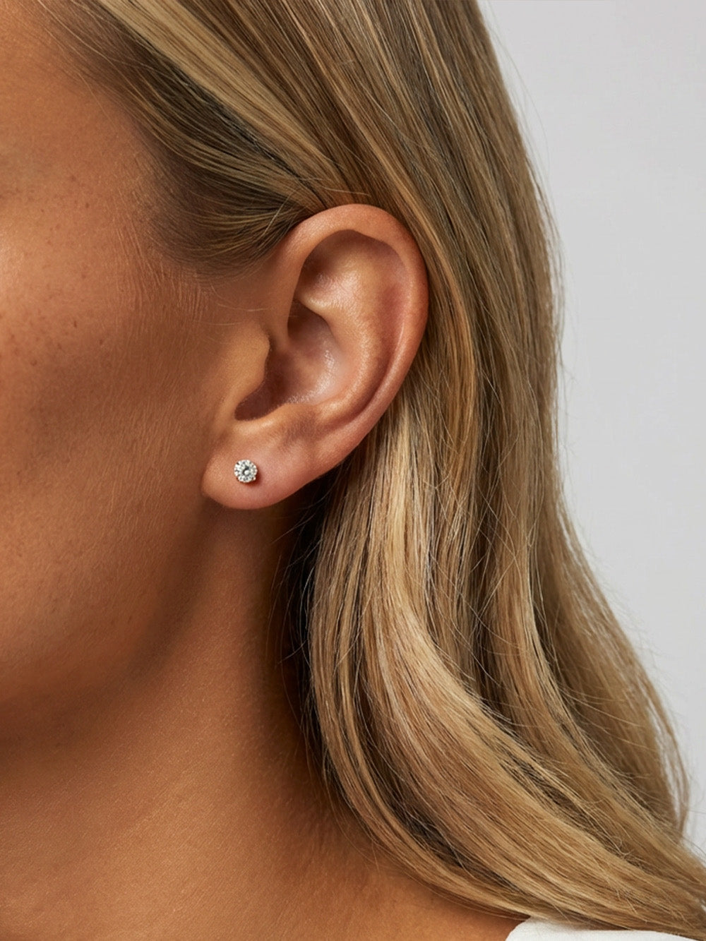 Boucles d'oreilles solitaires en pierre ronde de 3, 4 ou 5 mm - Fermoir à vis