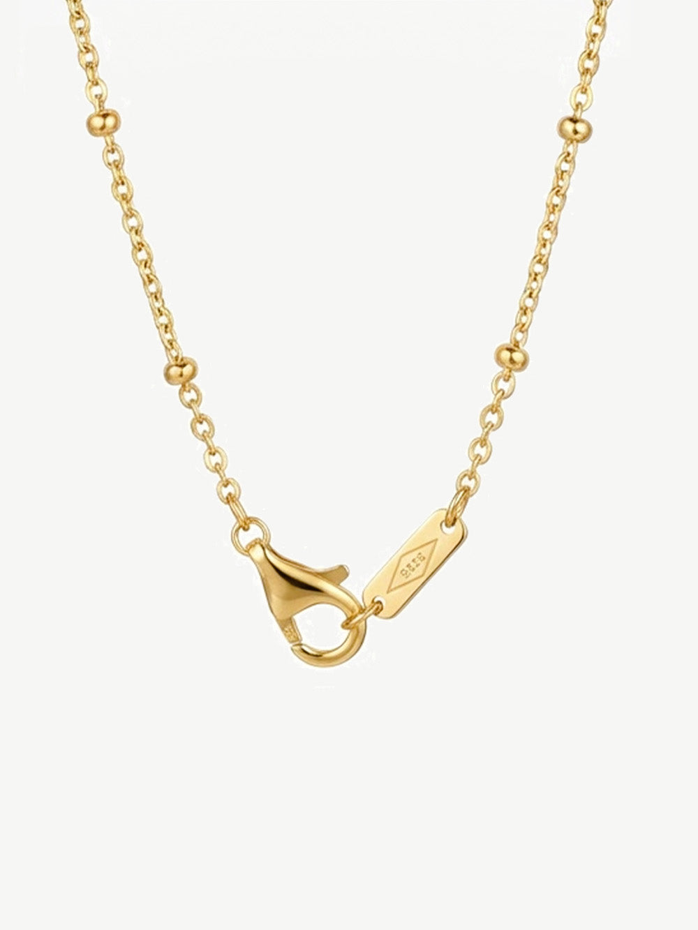 Square Pearl Necklace With Bobble Chain