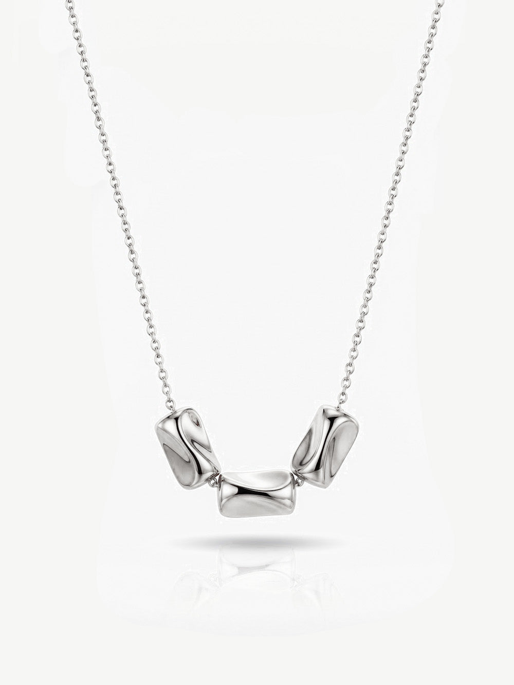 Silver Sculptural Pendant Necklace