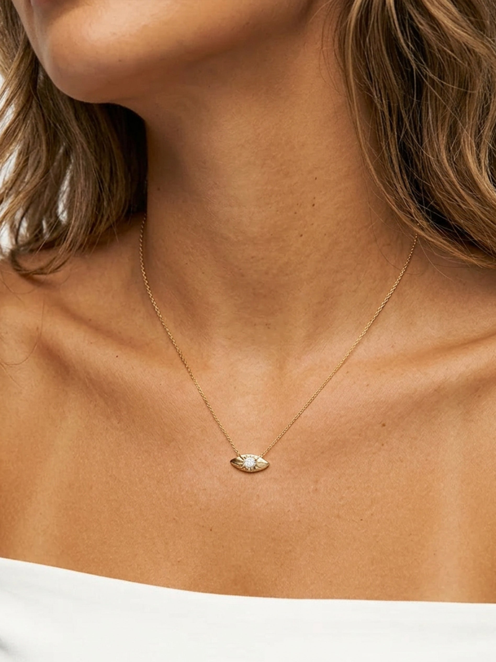 Dainty Evil Eye Pendant Necklace