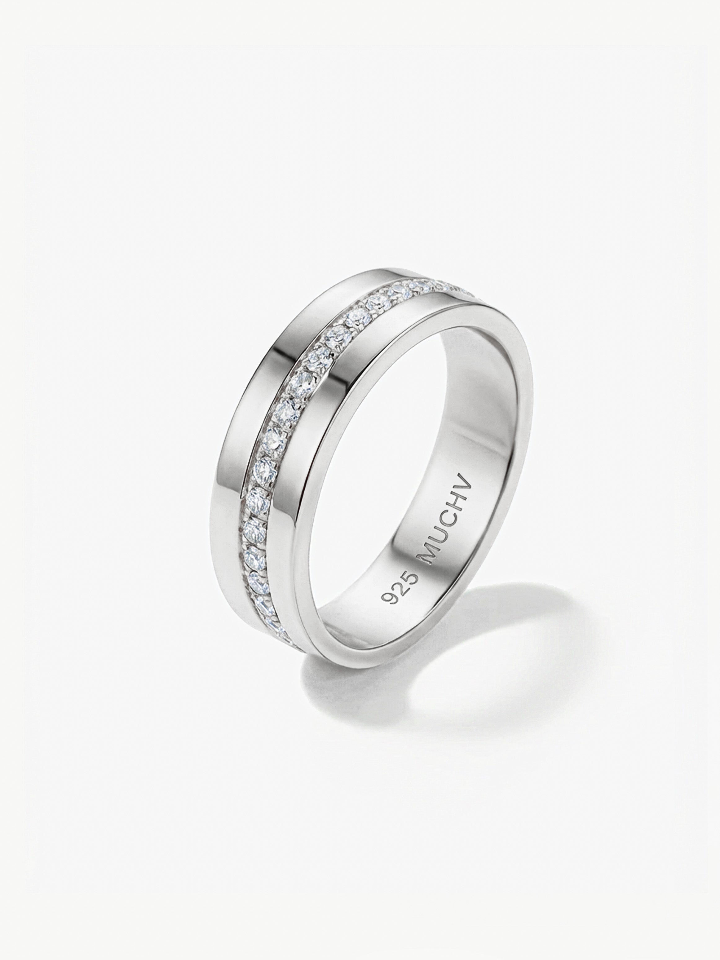 Thick Cigar Ring Band With Stones