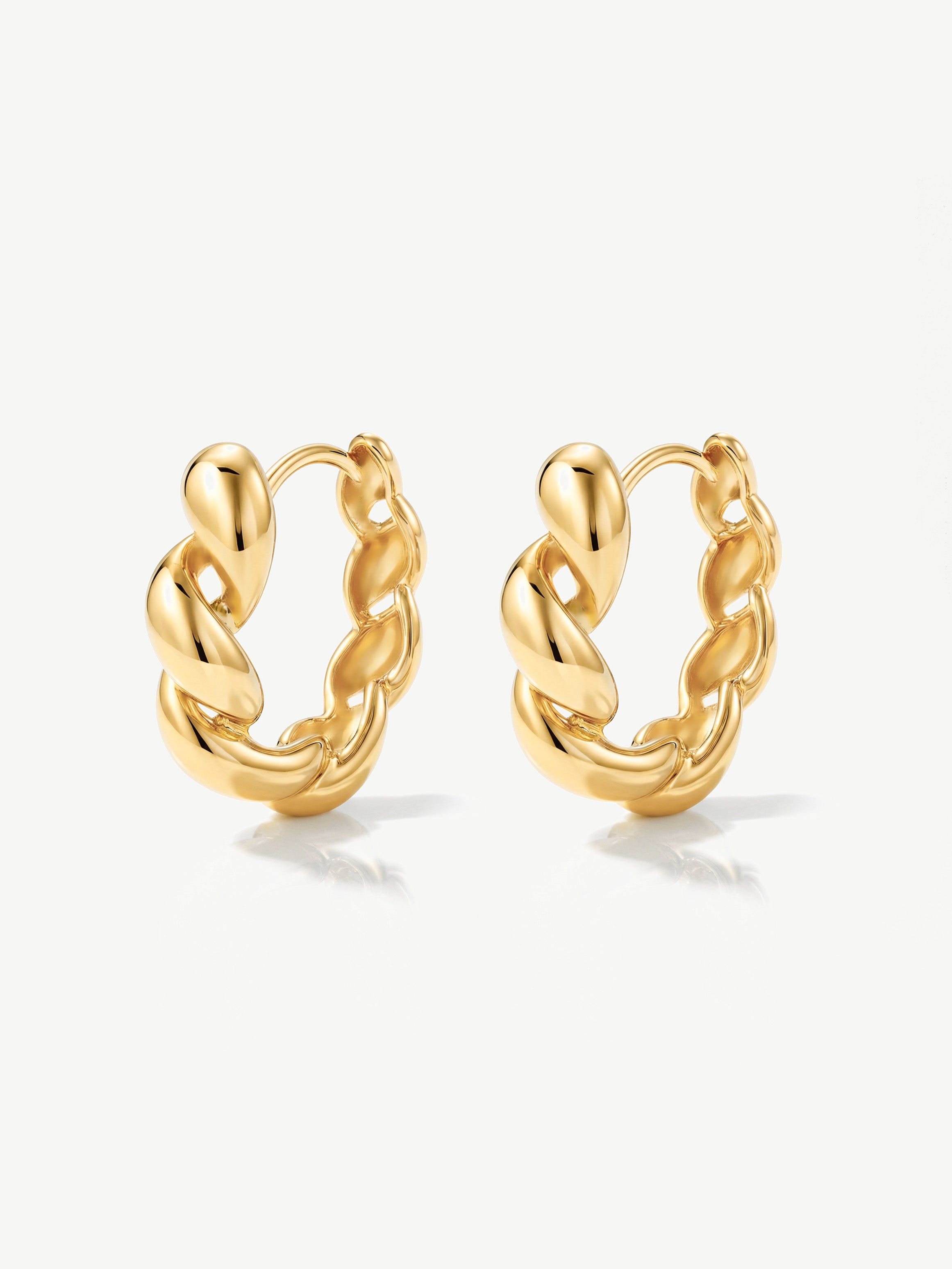Twisted Gold Hoop Earrings