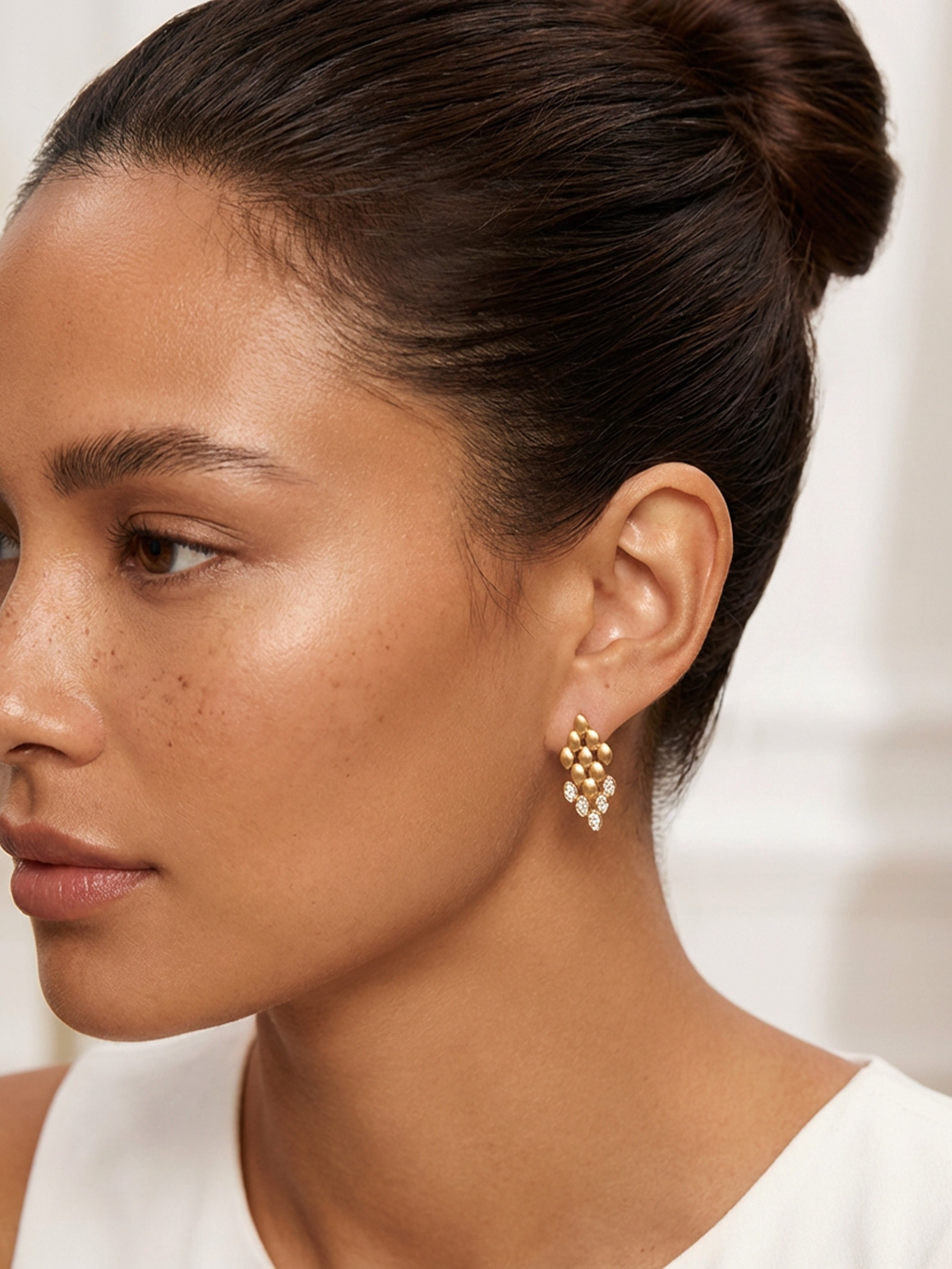 Cluster Cascade Stud Earrings