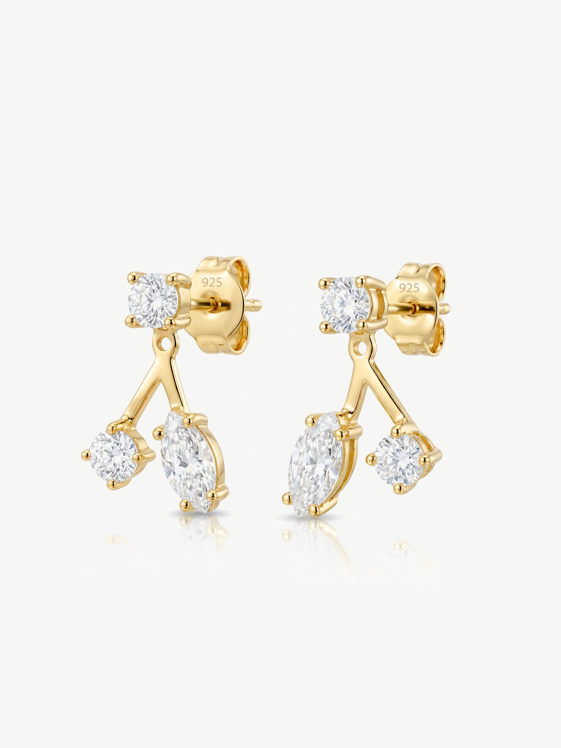 Convertible Moissanite Ear Jacket Stud Earrings