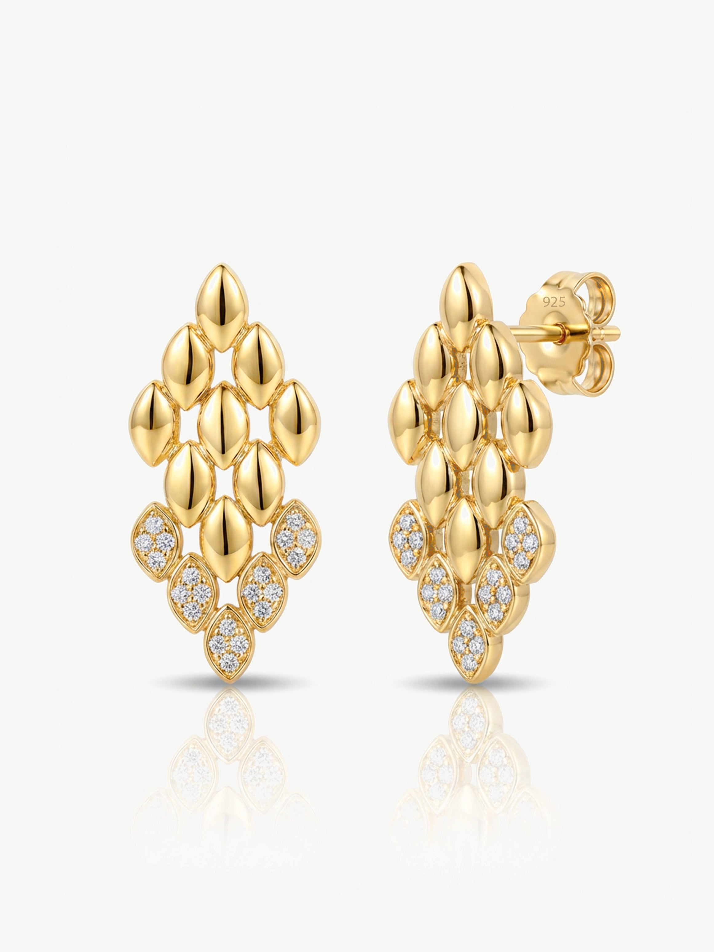 Cluster Cascade Stud Earrings