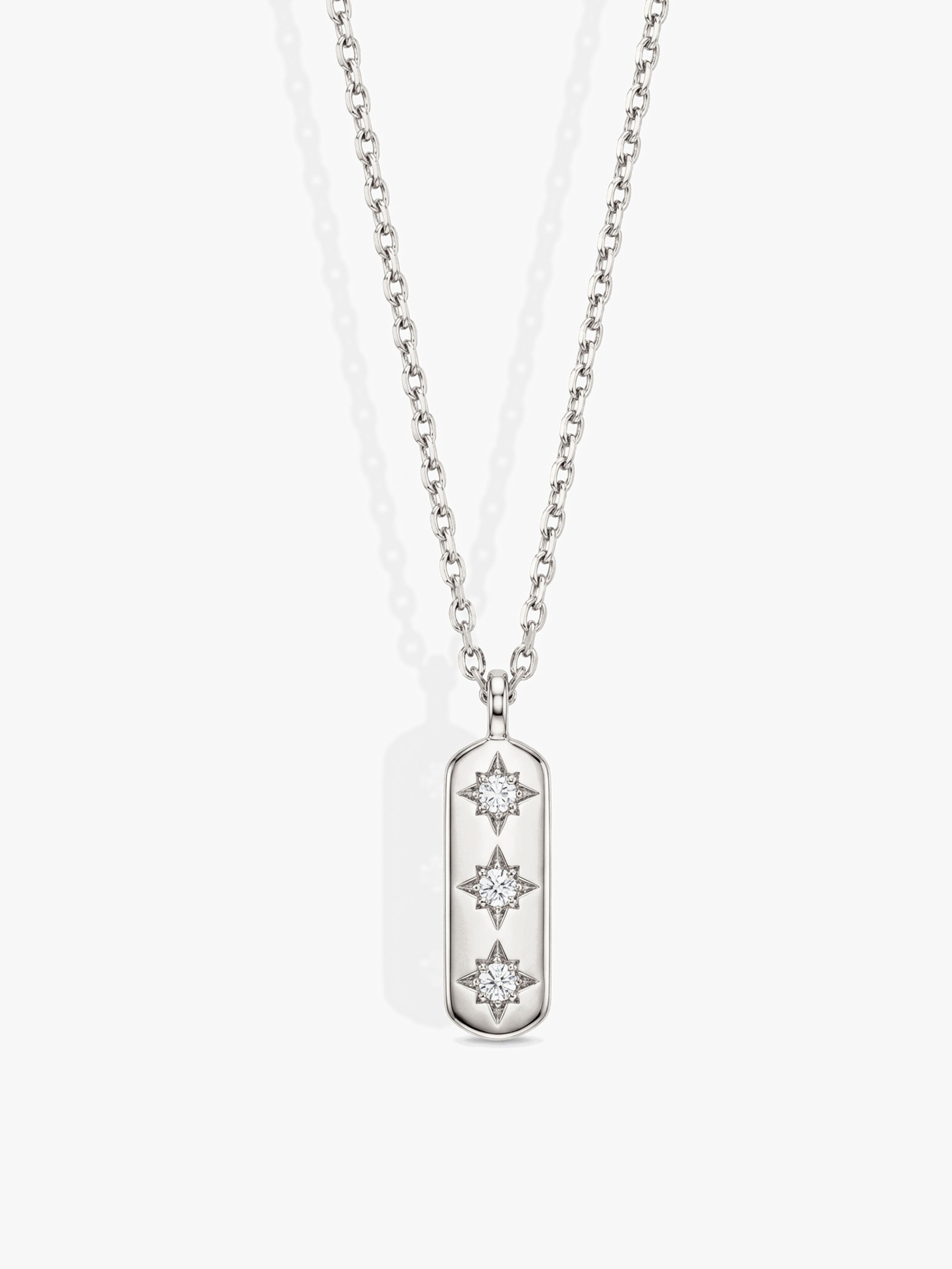 Vertical Bar Necklace With Three Stars