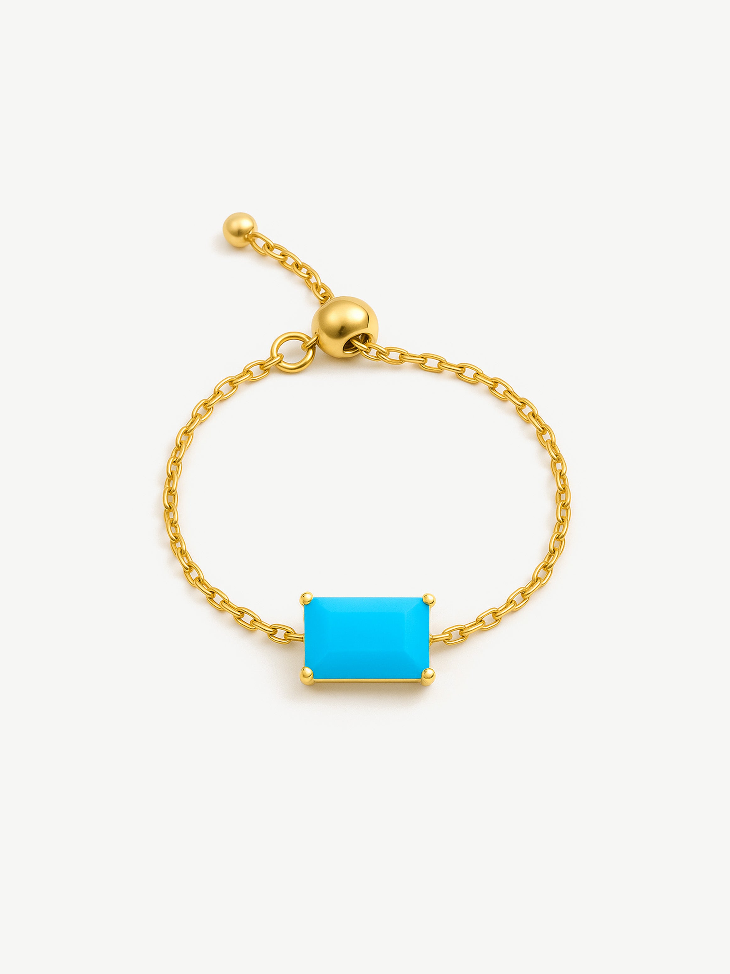 Adjustable Chain Ring - Baguette Stone