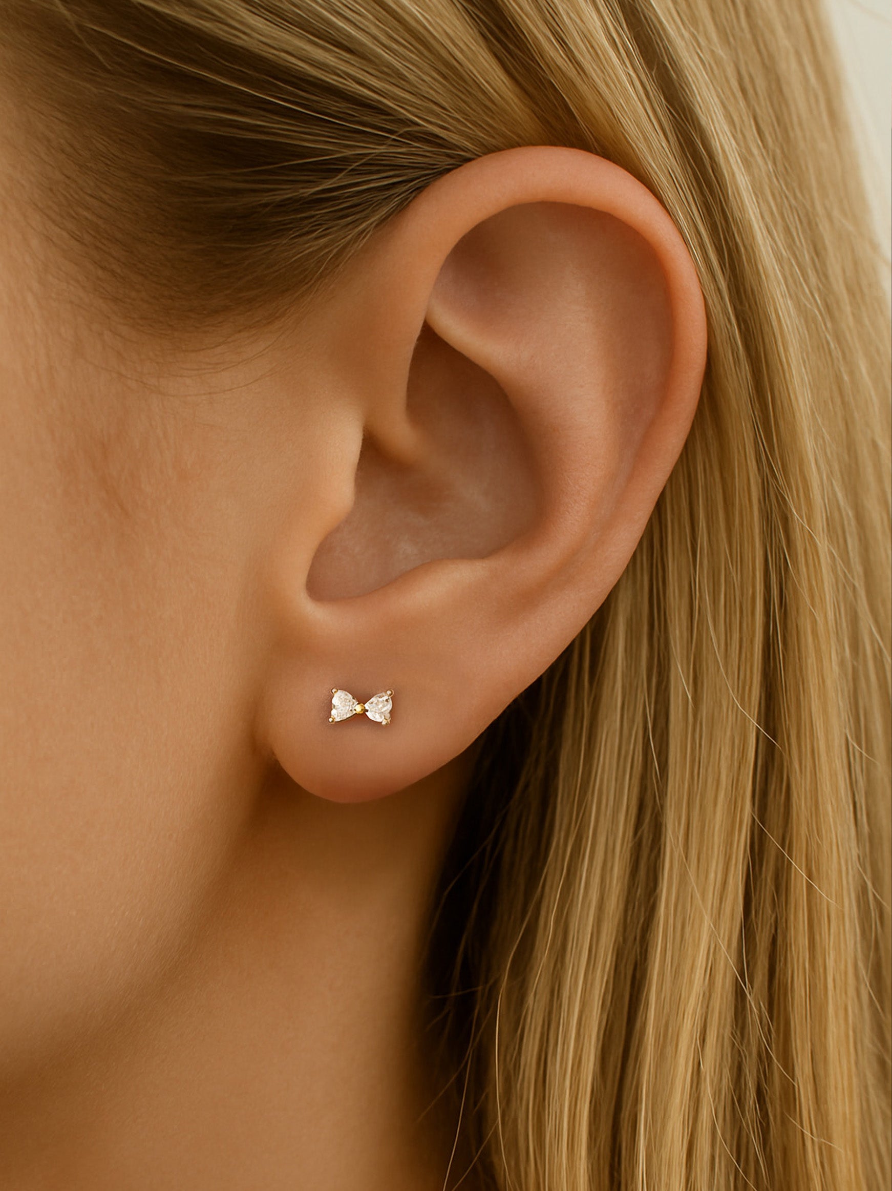 Dainty Bow Earrings - Screw Back