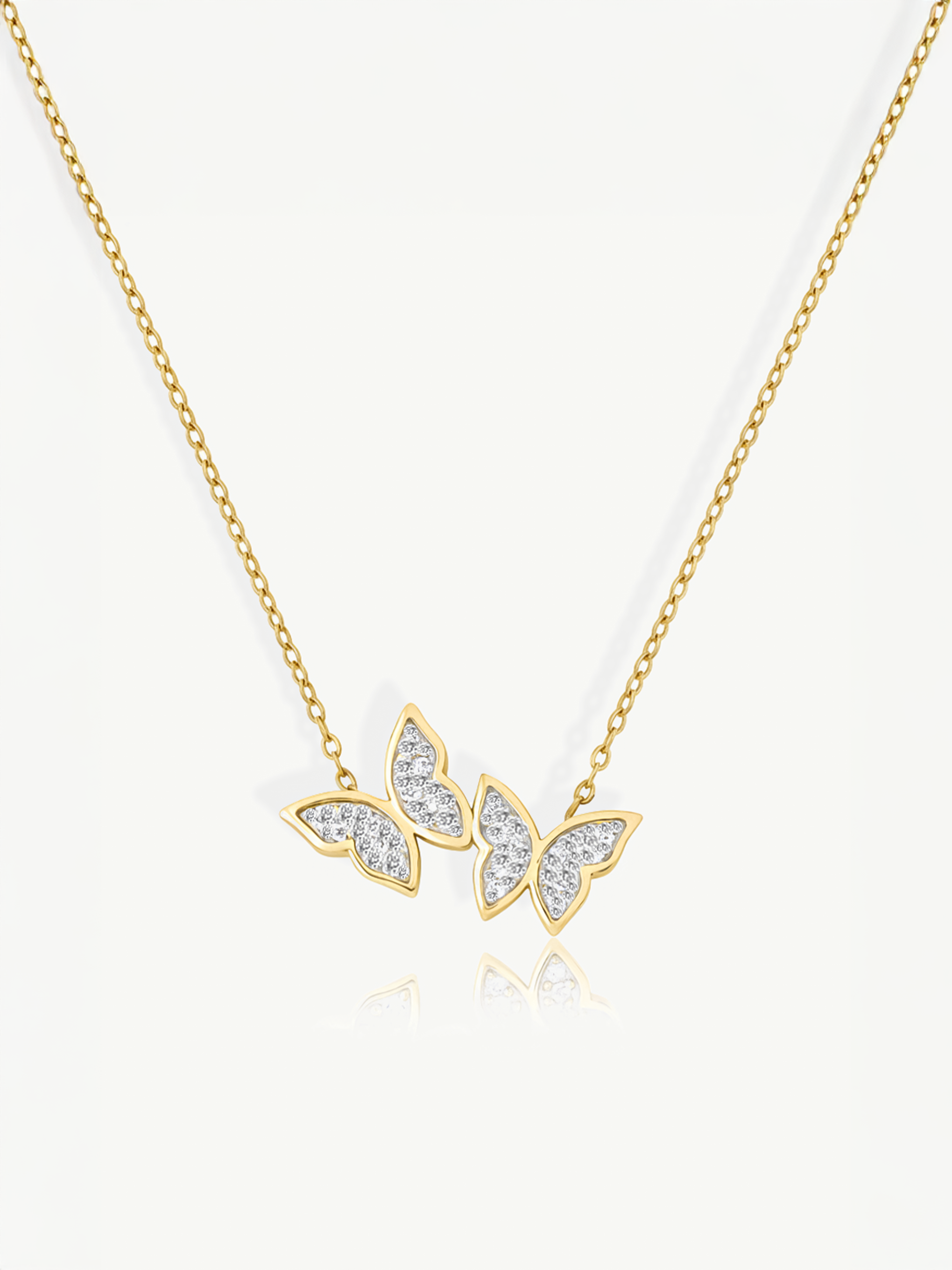 Collier pendentif deux papillons
