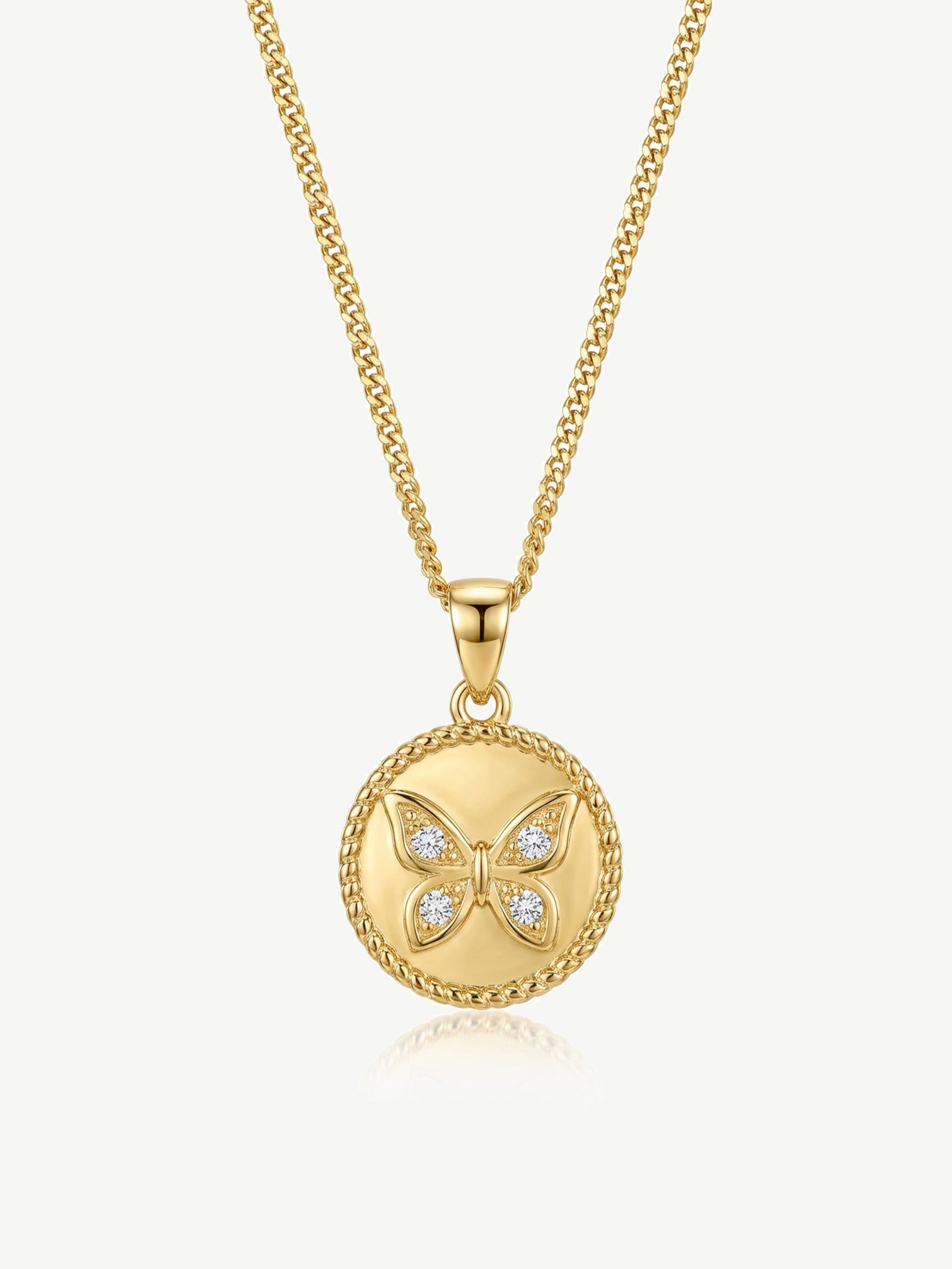 Collier de pièces de monnaie papillon