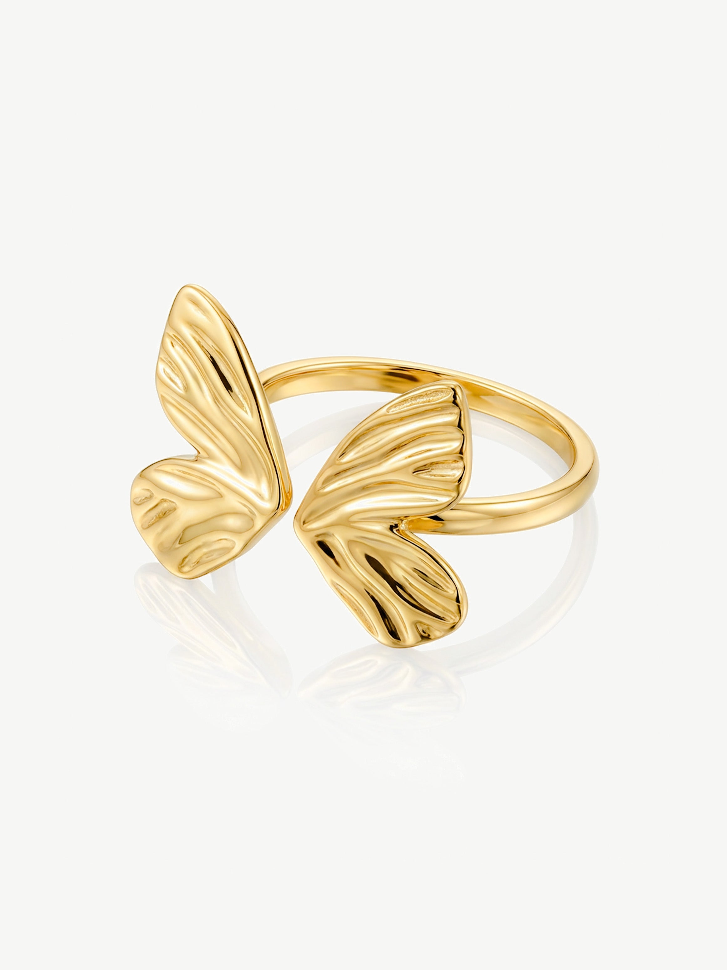 Textured Butterfly Ring - Adjustable