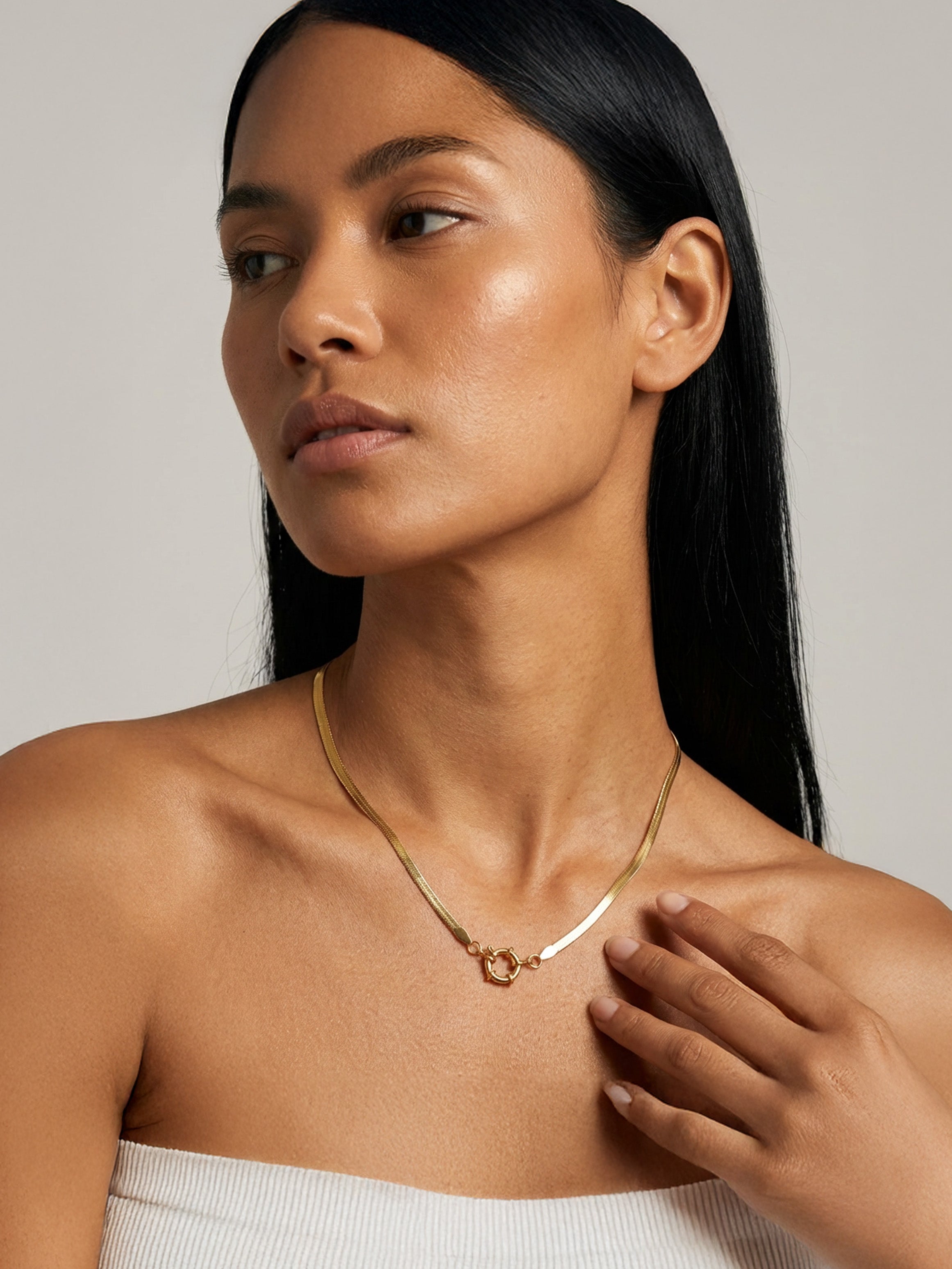 Collier ras du cou à chevrons pour breloques - 40 cm