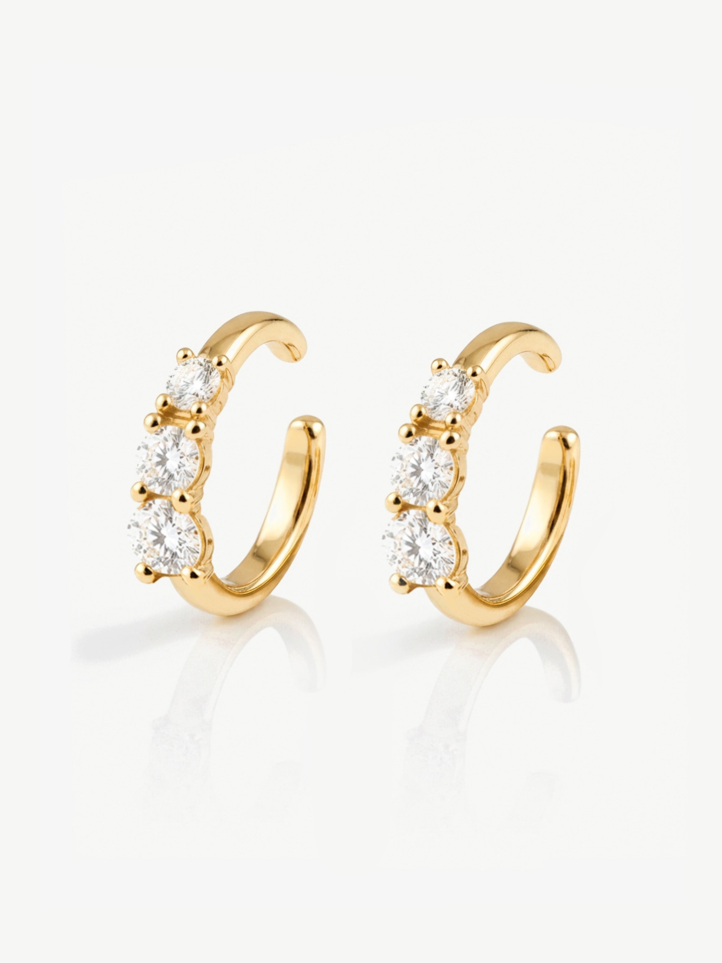 Boucles d'oreilles trois pierres - Paire