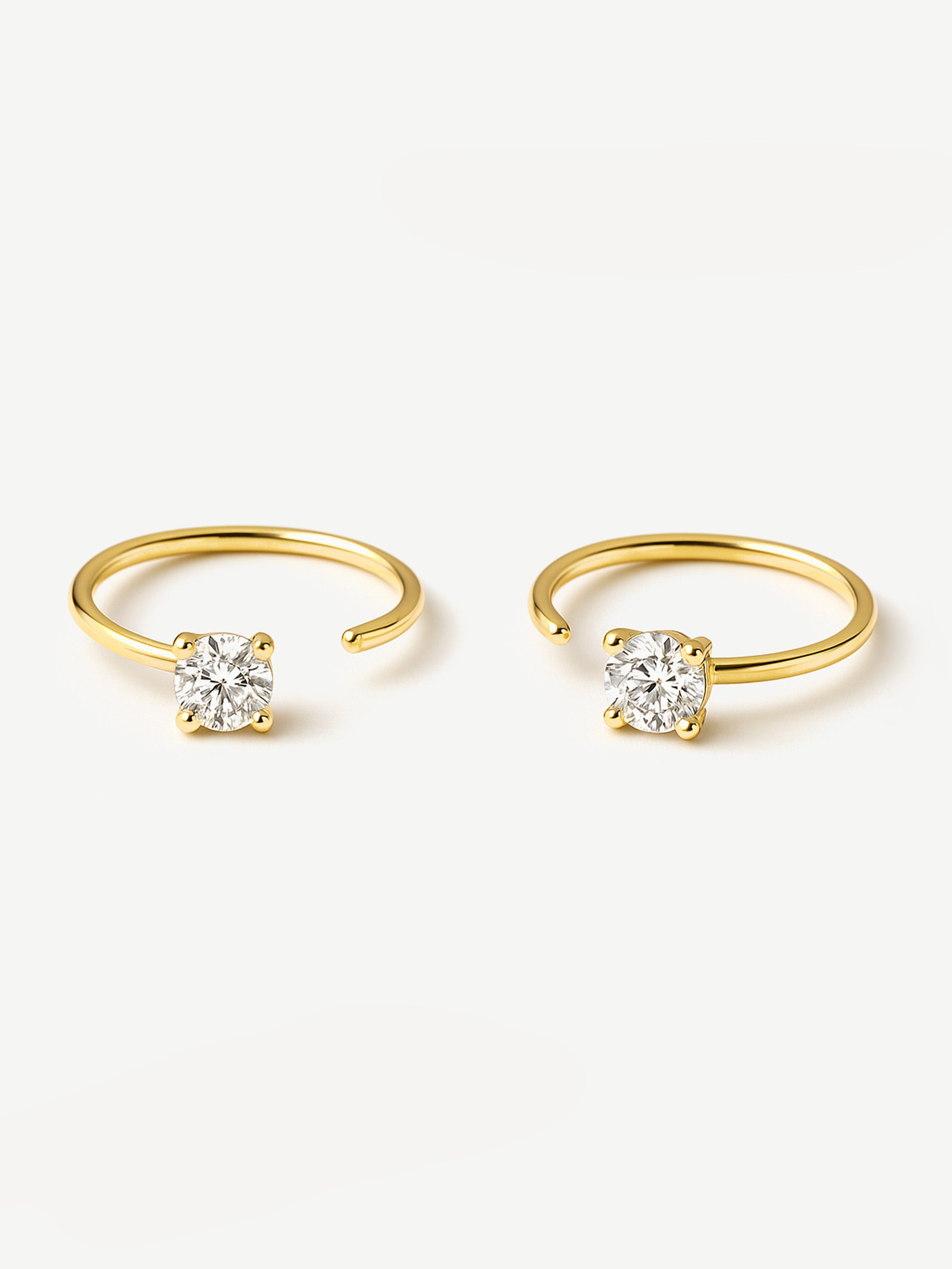 Dainty Threader Hoop Earrings With Cubic Zirconia Stone