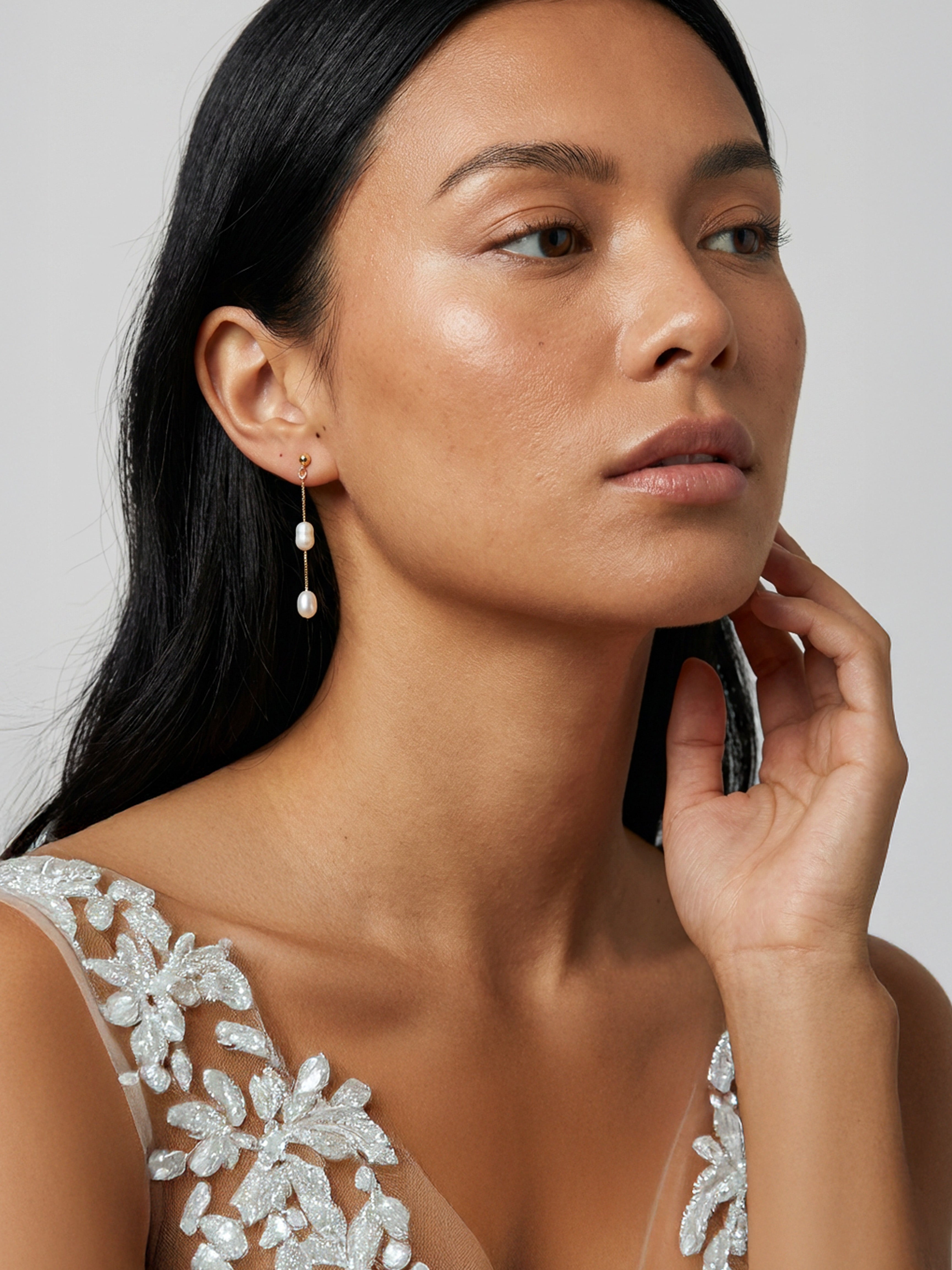 Pearl Chain Earrings