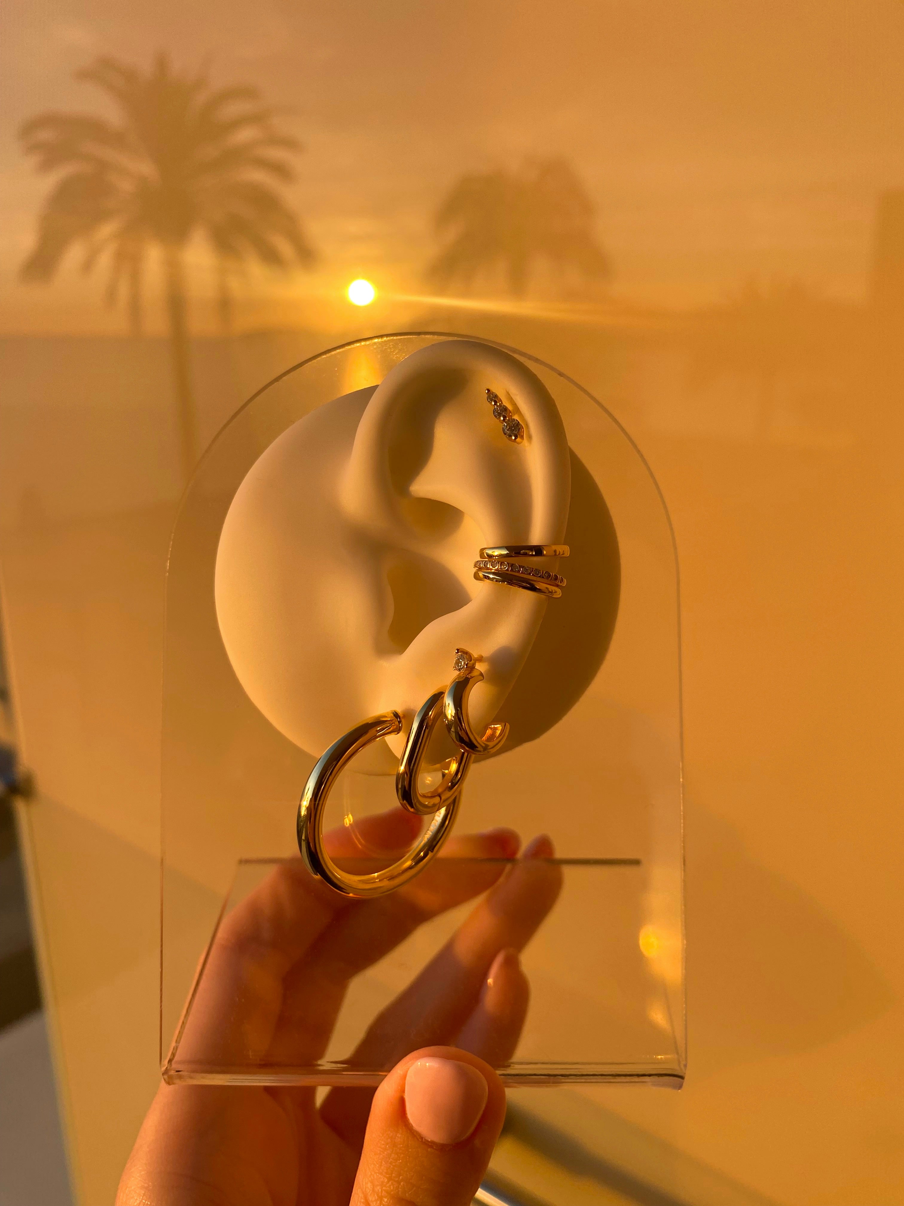 Small Thick Oval Hoop Earrings