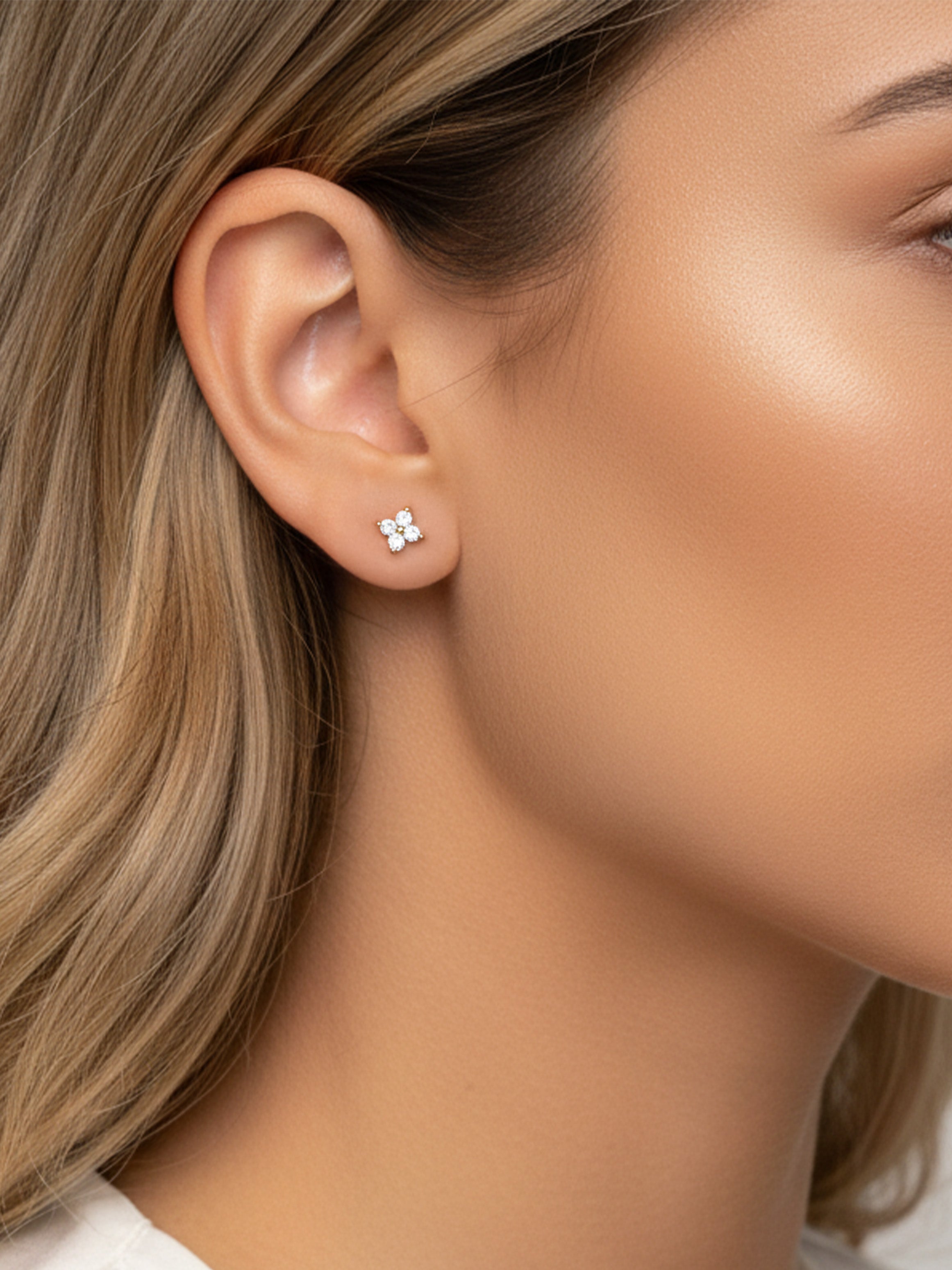 Tiny Hydrangea Stud Earrings