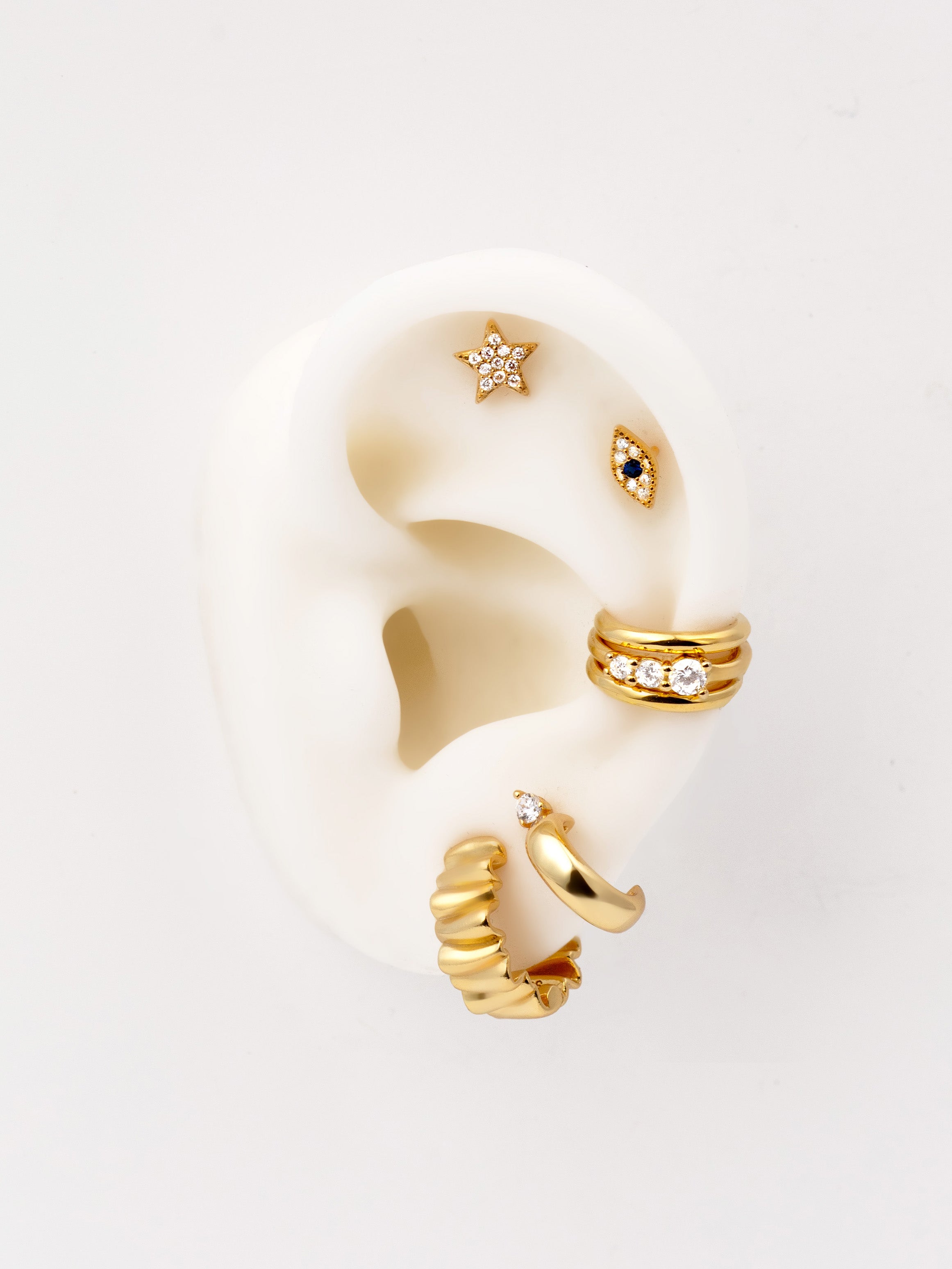 Thick Folded Hoop Earrings