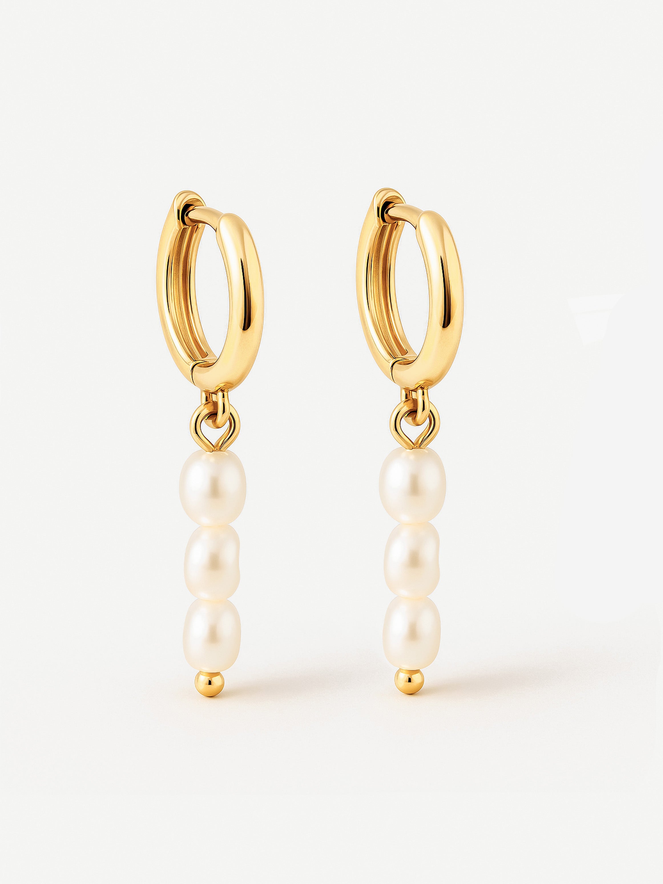 Petites boucles d'oreilles créoles en perles baroques