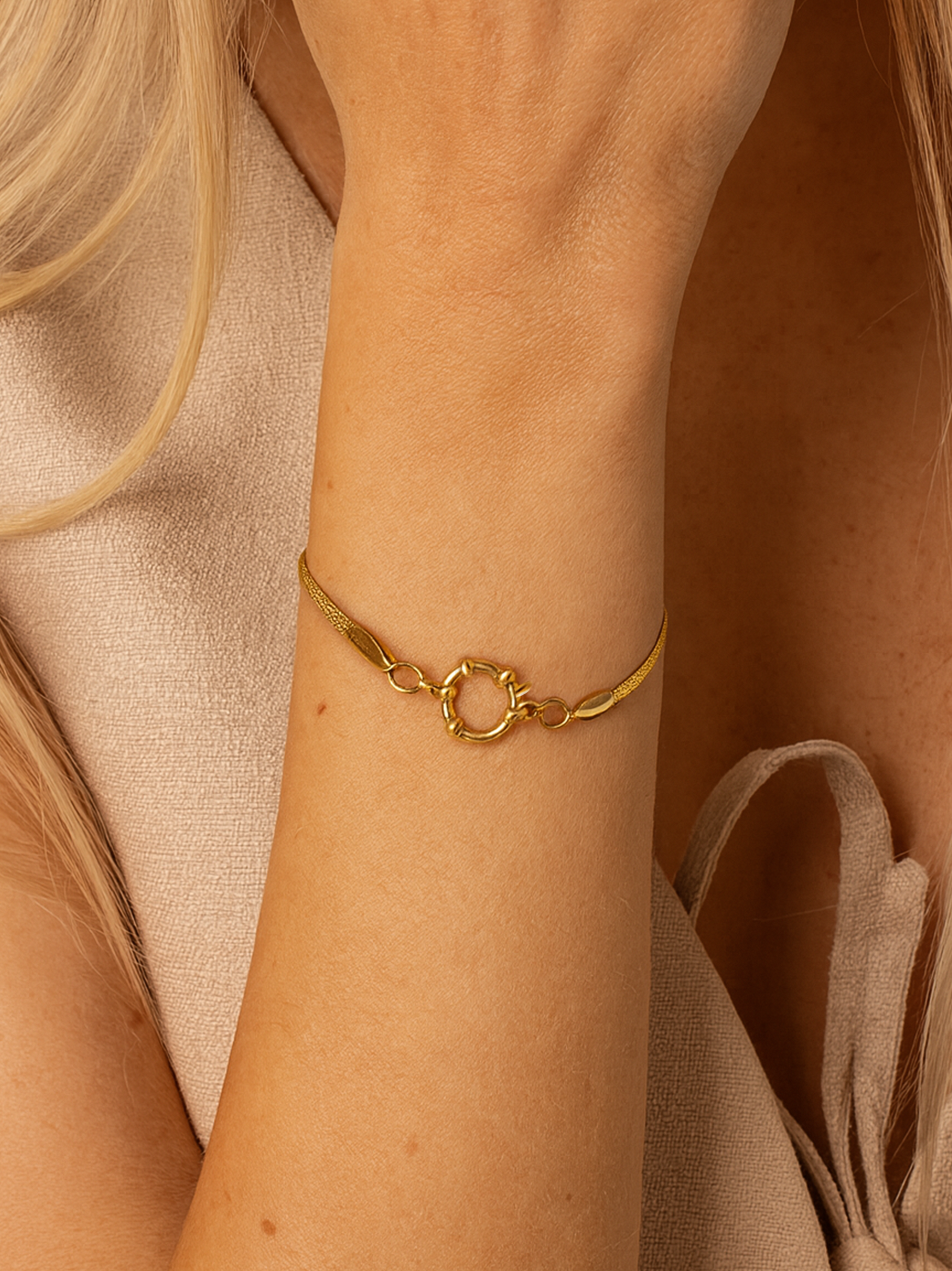 Herringbone Chain Bracelet For Charms