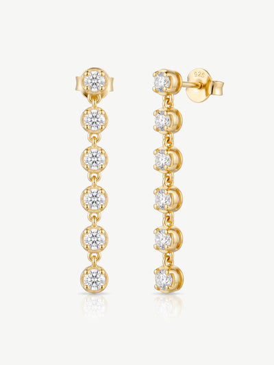 Moissanite Tennis Drop Earrings