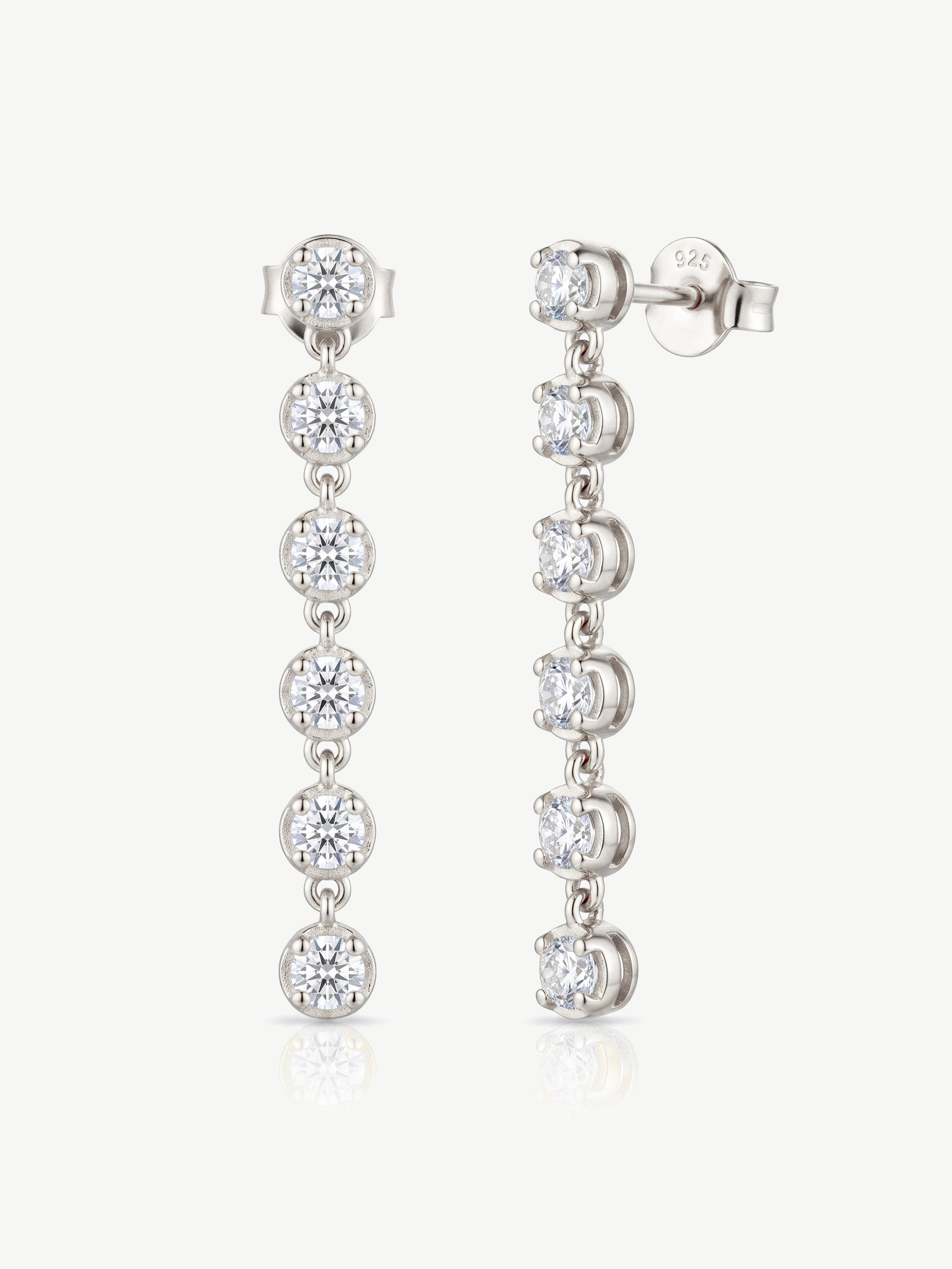 Moissanite Tennis Drop Earrings