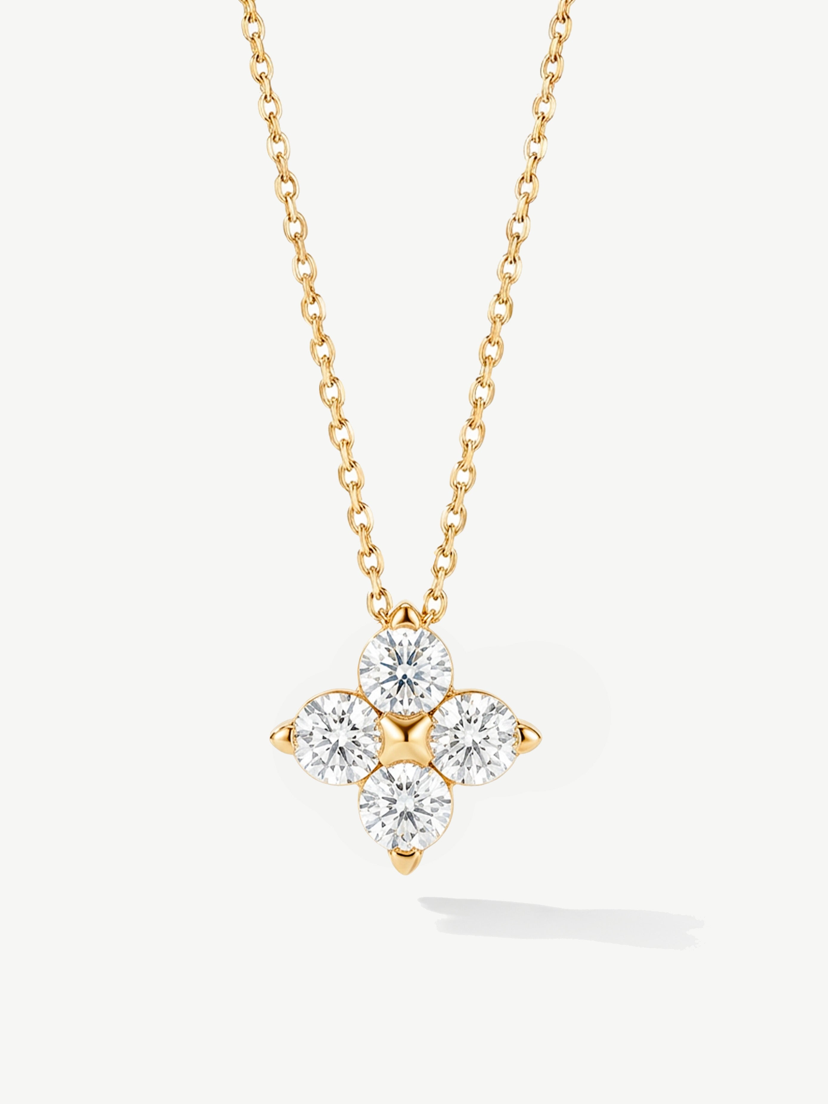 Moissanite Gemstone Flower Necklace