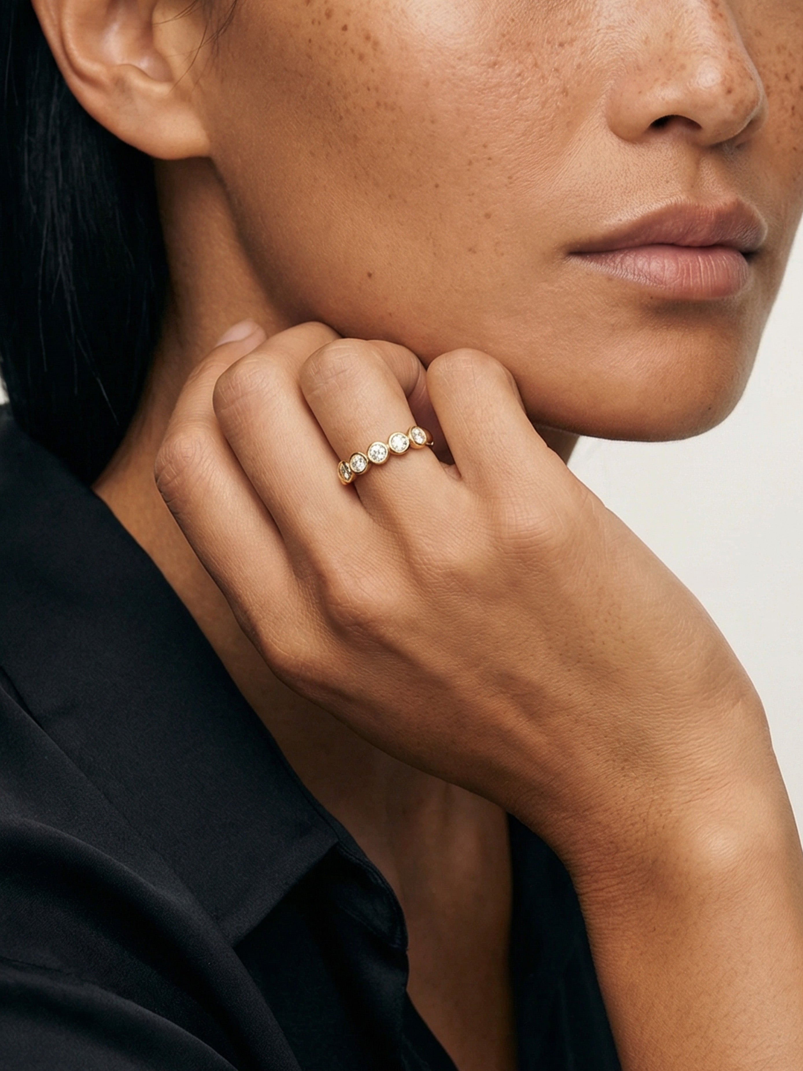 Bezel Moissanite Ring