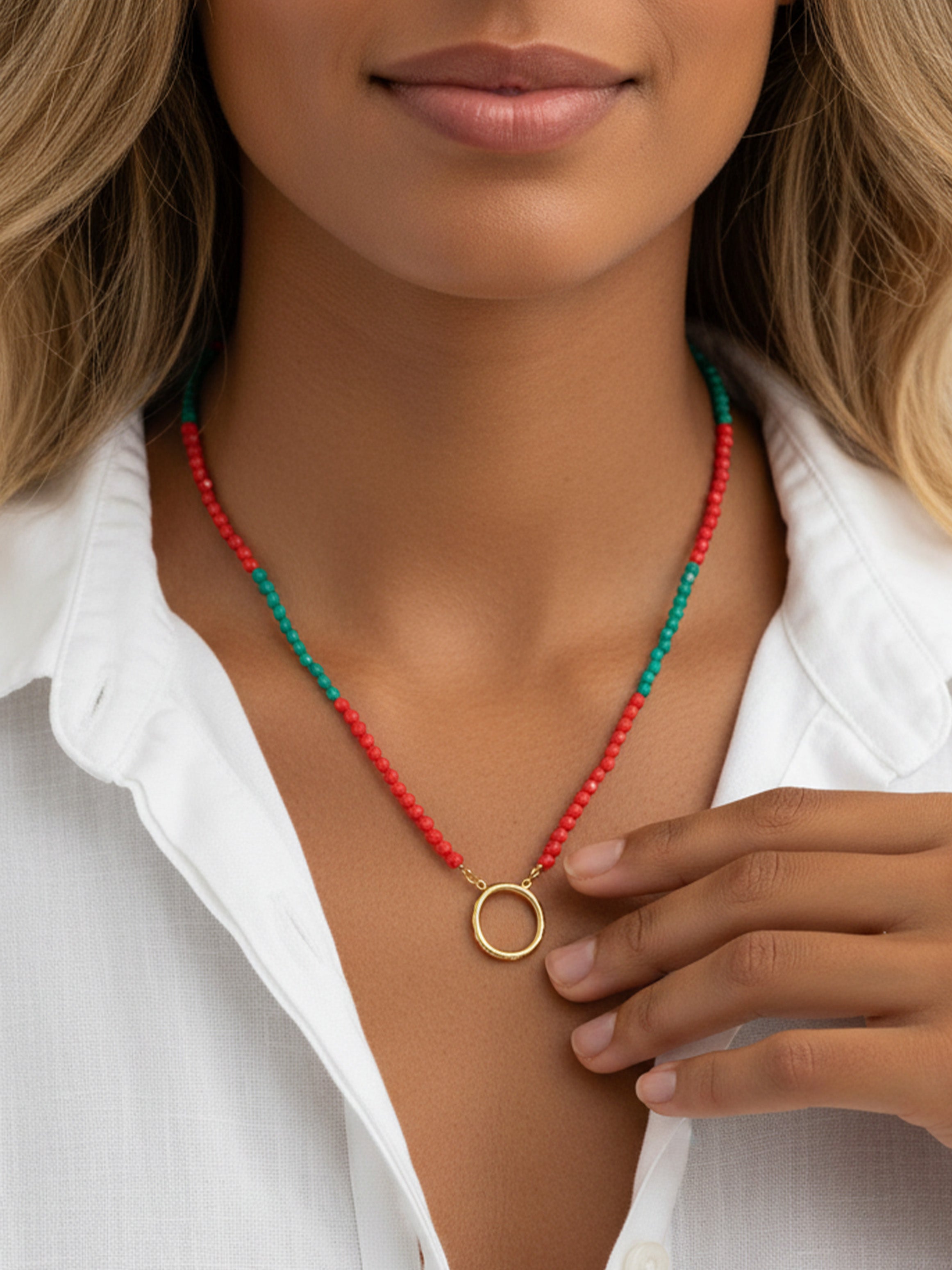 Collier de perles pastel pour breloques (fermoir en O)