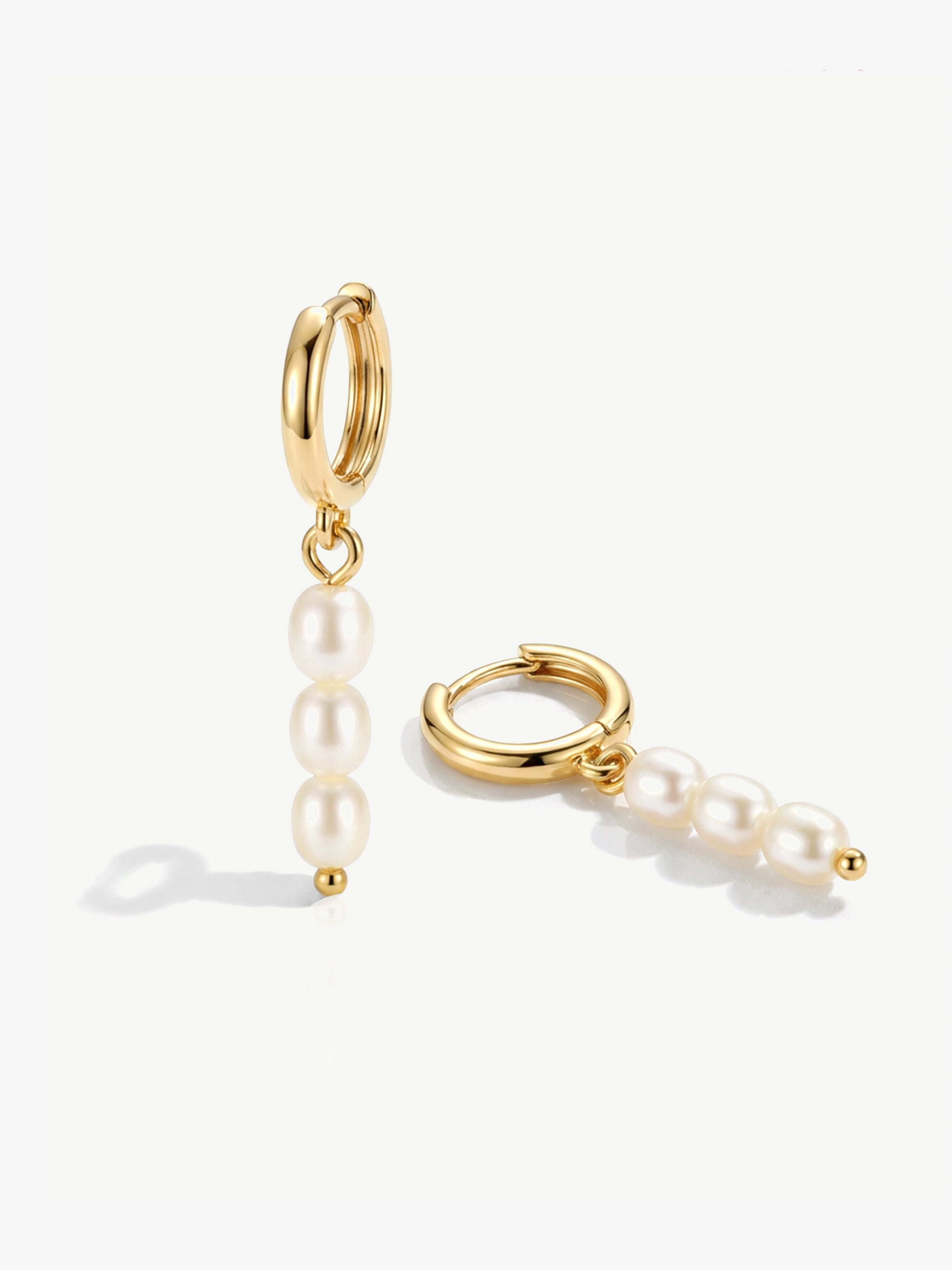 Tiny Baroque Pearl Huggie Hoop Earrings