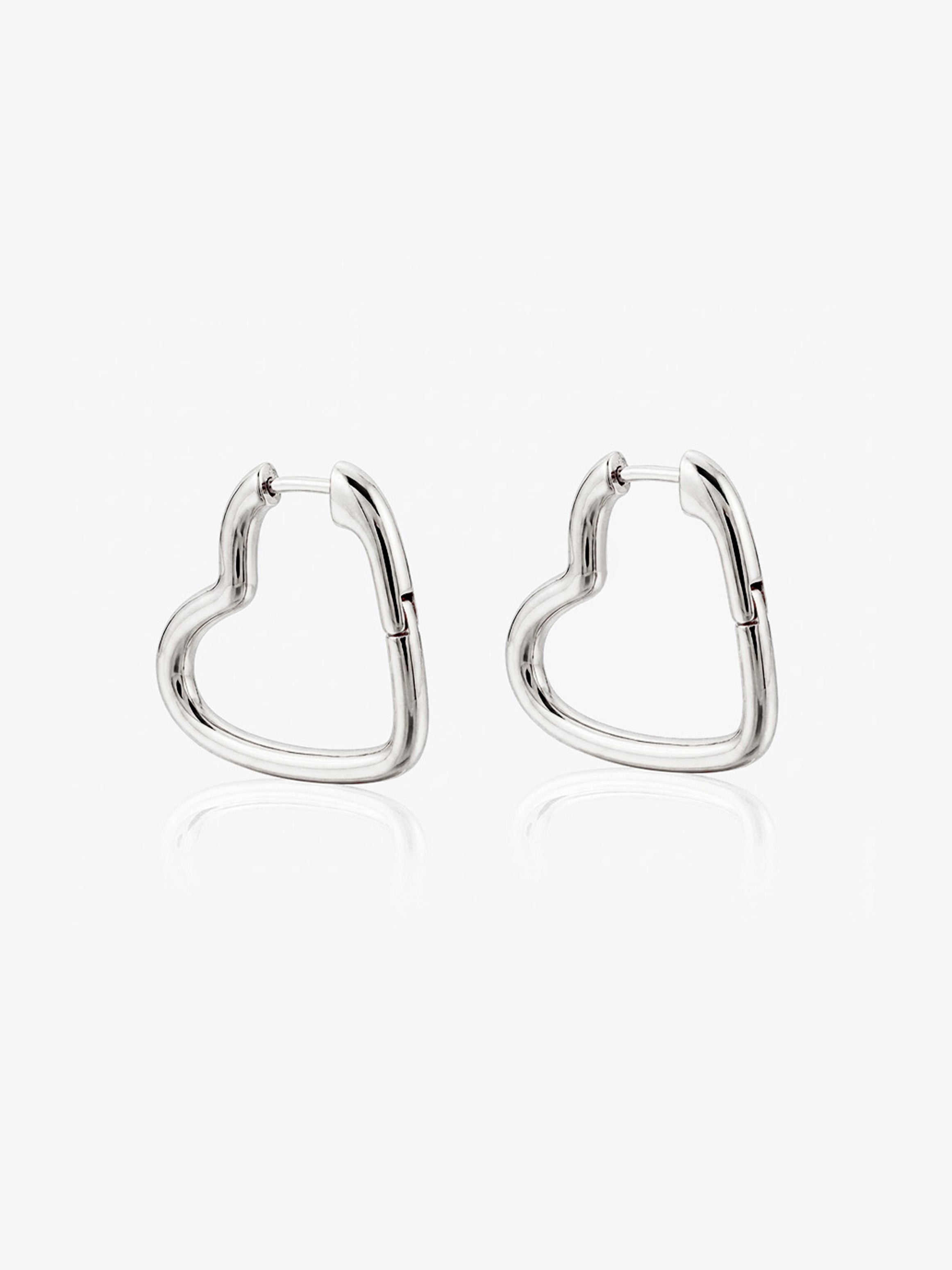 Boucles d'oreilles créoles en forme de cœur - Petites