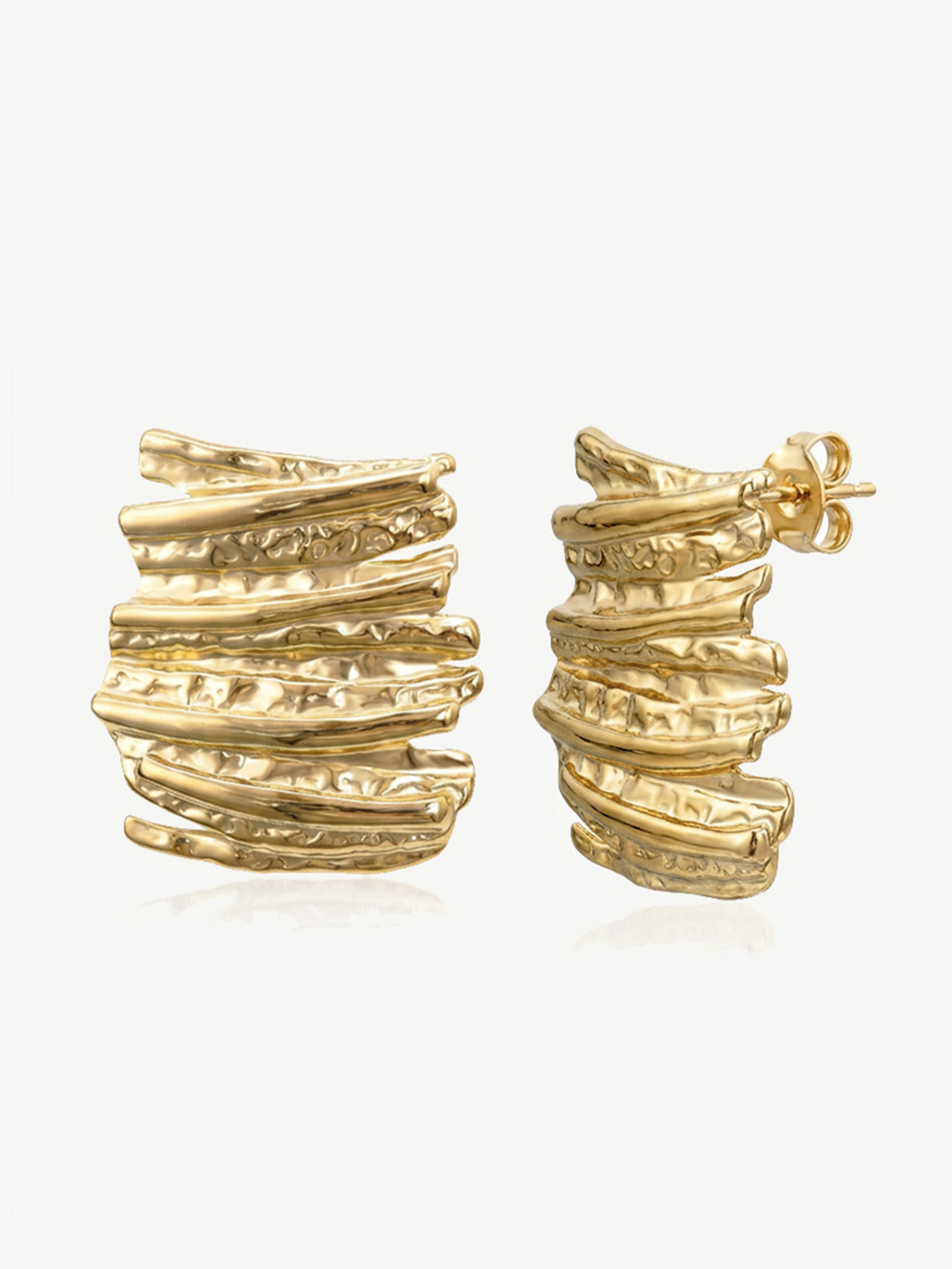 Rectangular Textured Stud Earrings