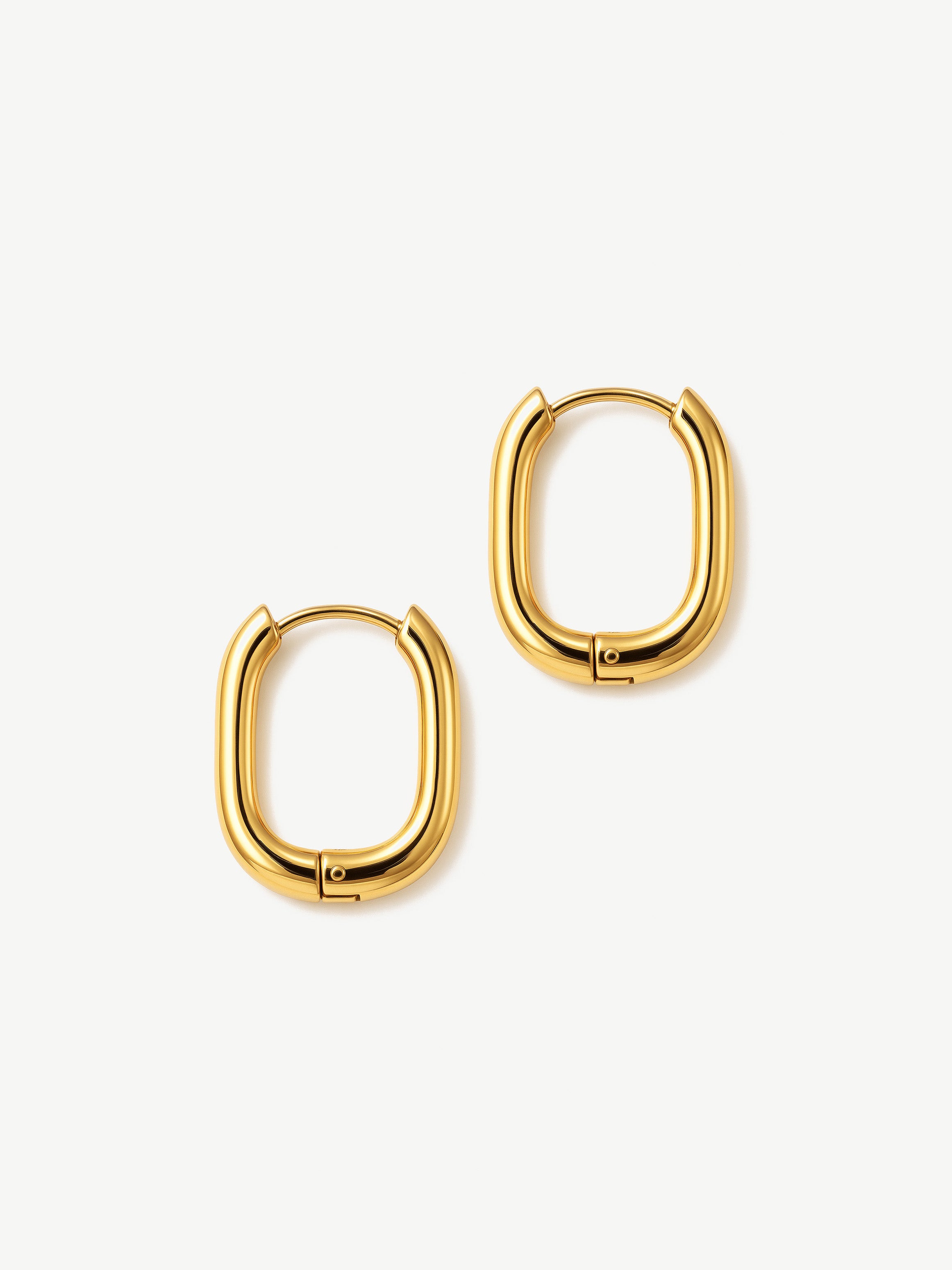 Solid Small Oval Huggie Hoop Earrings